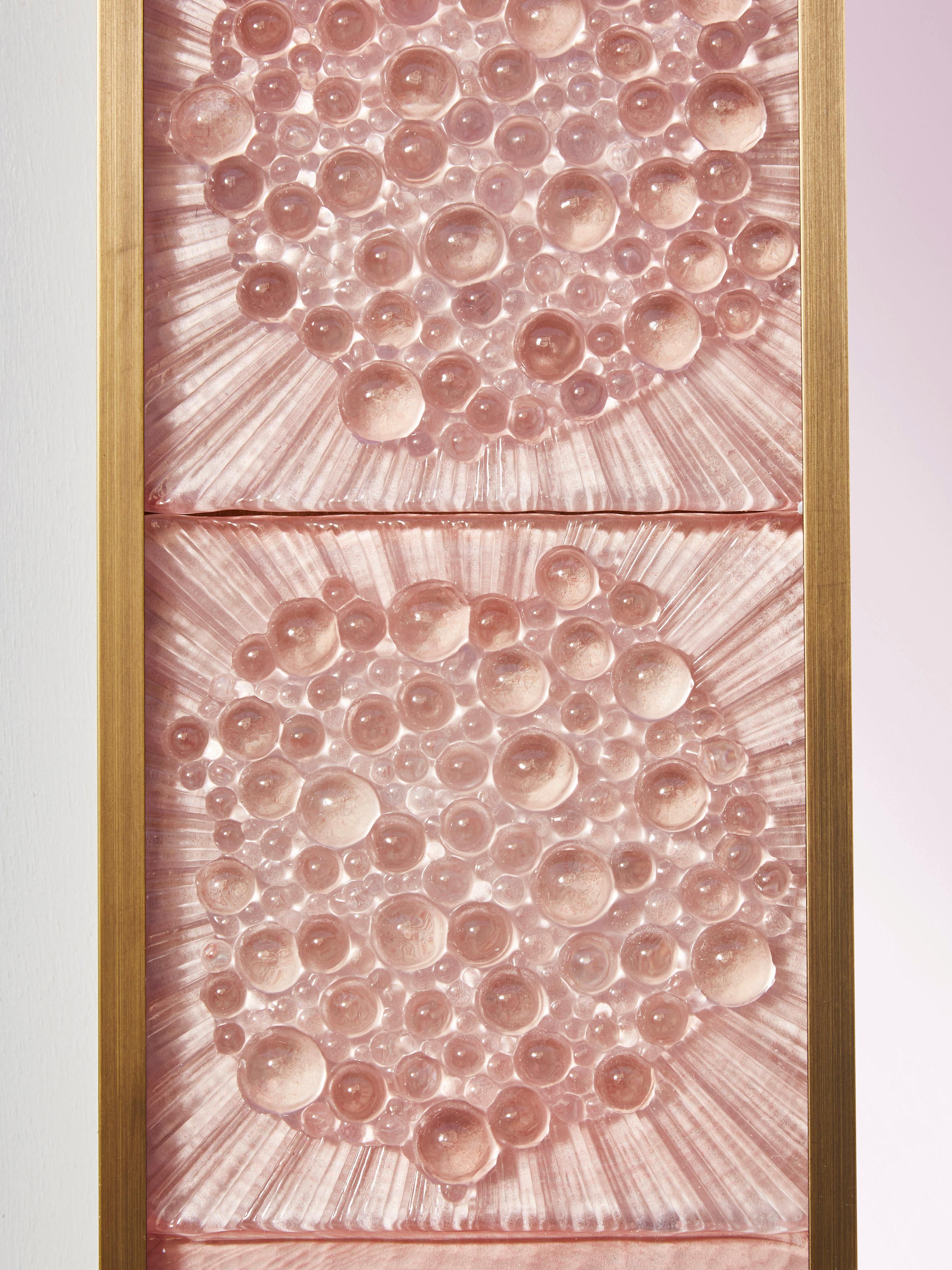 Mid-Century Modern Miroir rose de Murano par Studio Glustin en vente