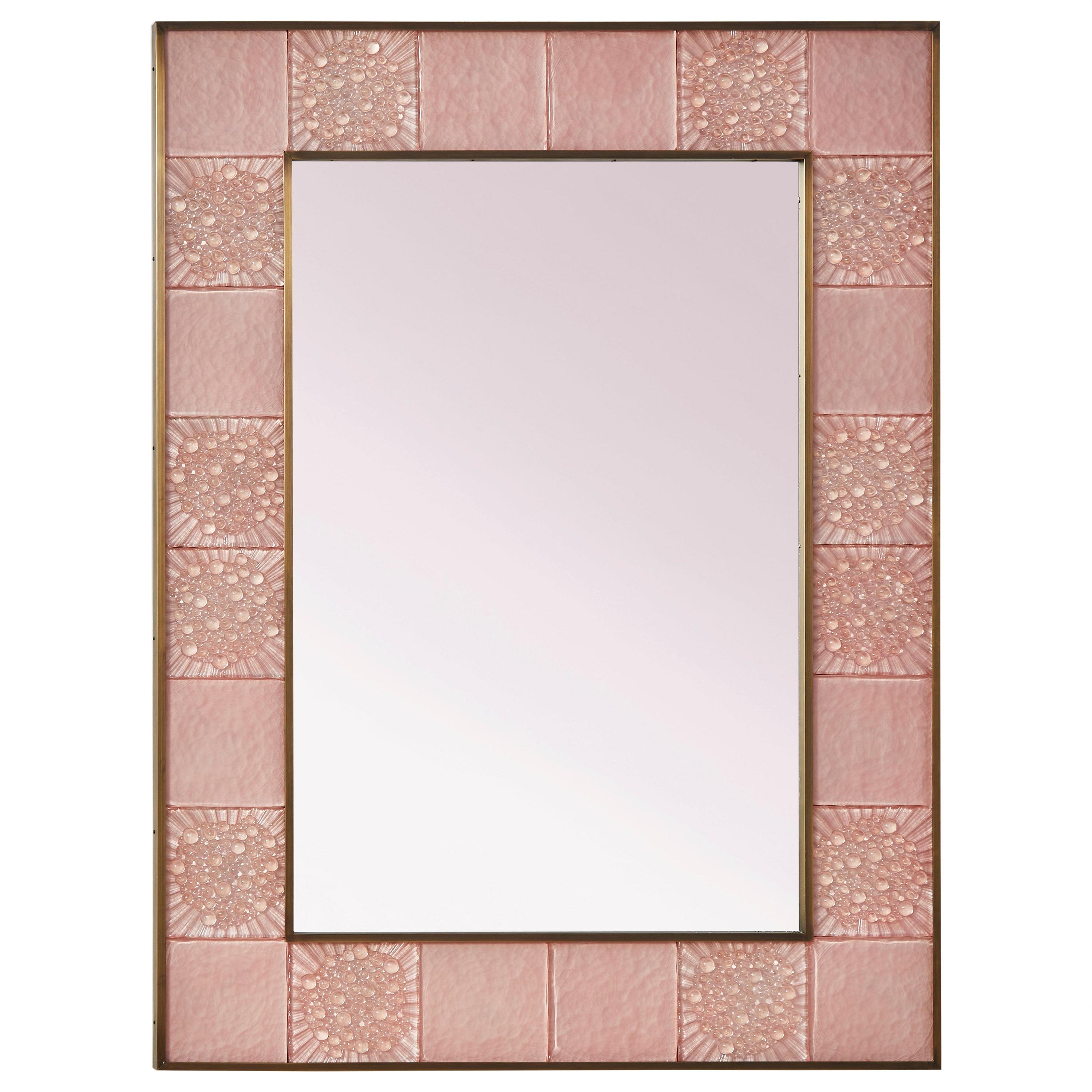 Miroir rose de Murano par Studio Glustin