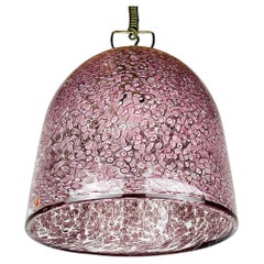 Vintage Pink murano pendant lamp Neverrino by Gae Aulenti for Vistosi Italy 1970s