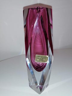 Pink Murano Seguso Flavio Poli Glass Vase