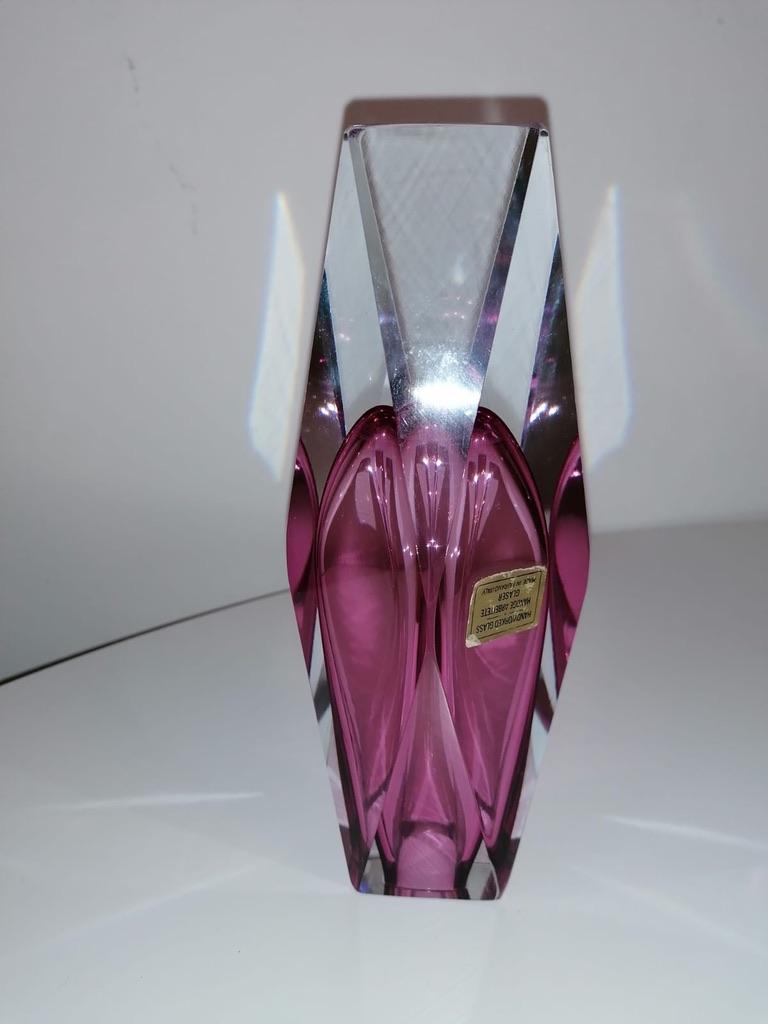 Mid-Century Modern Pink Murano Seguso Flavio Poli Glass Vase For Sale