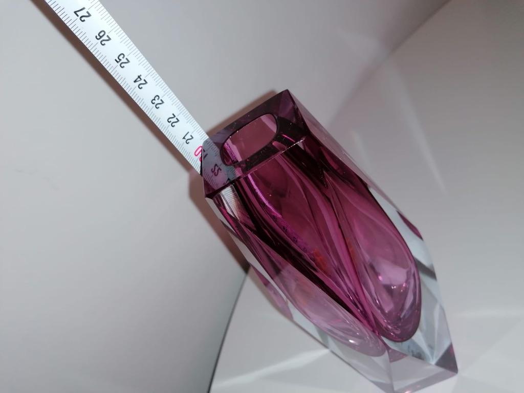 Pink Murano Seguso Flavio Poli Glass Vase In Good Condition For Sale In Vienna, AT