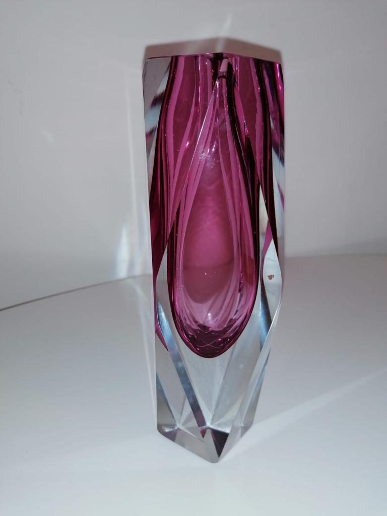 Mid-20th Century Pink Murano Seguso Flavio Poli Glass Vase For Sale