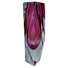 Pink Murano Seguso Flavio Poli Glass Vase