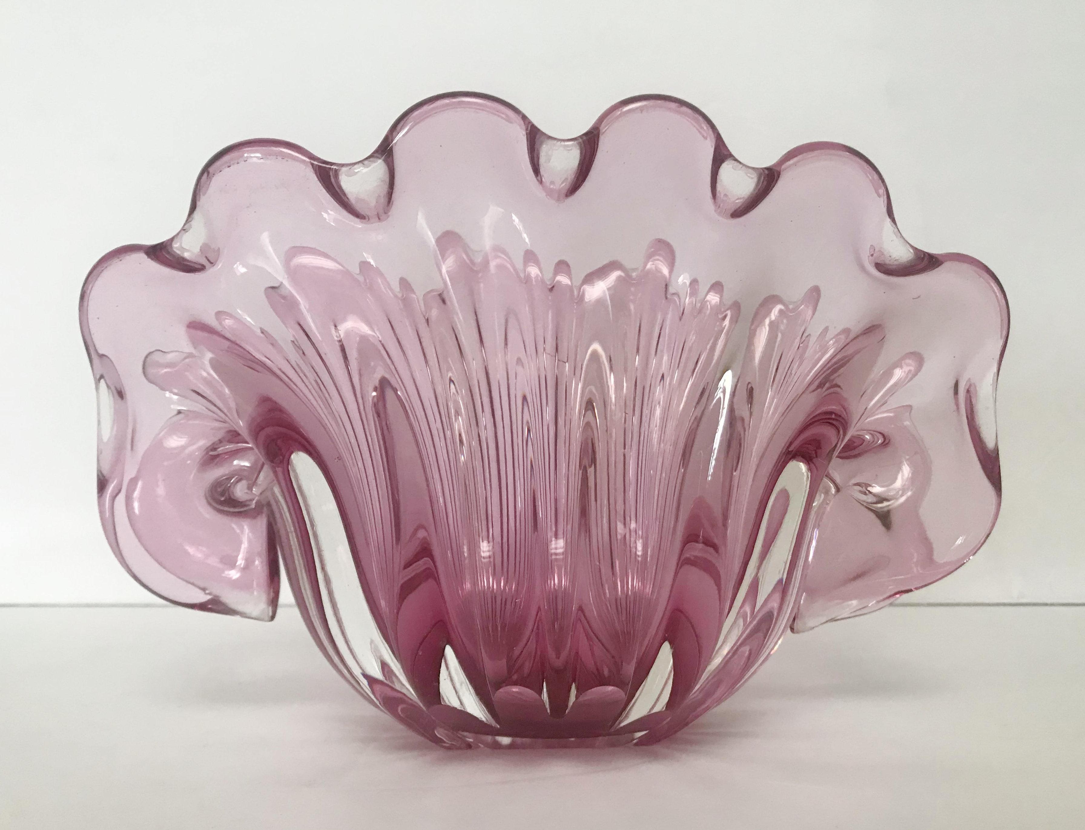 Vetro di Murano Conchiglia di Murano rosa in saldo finale