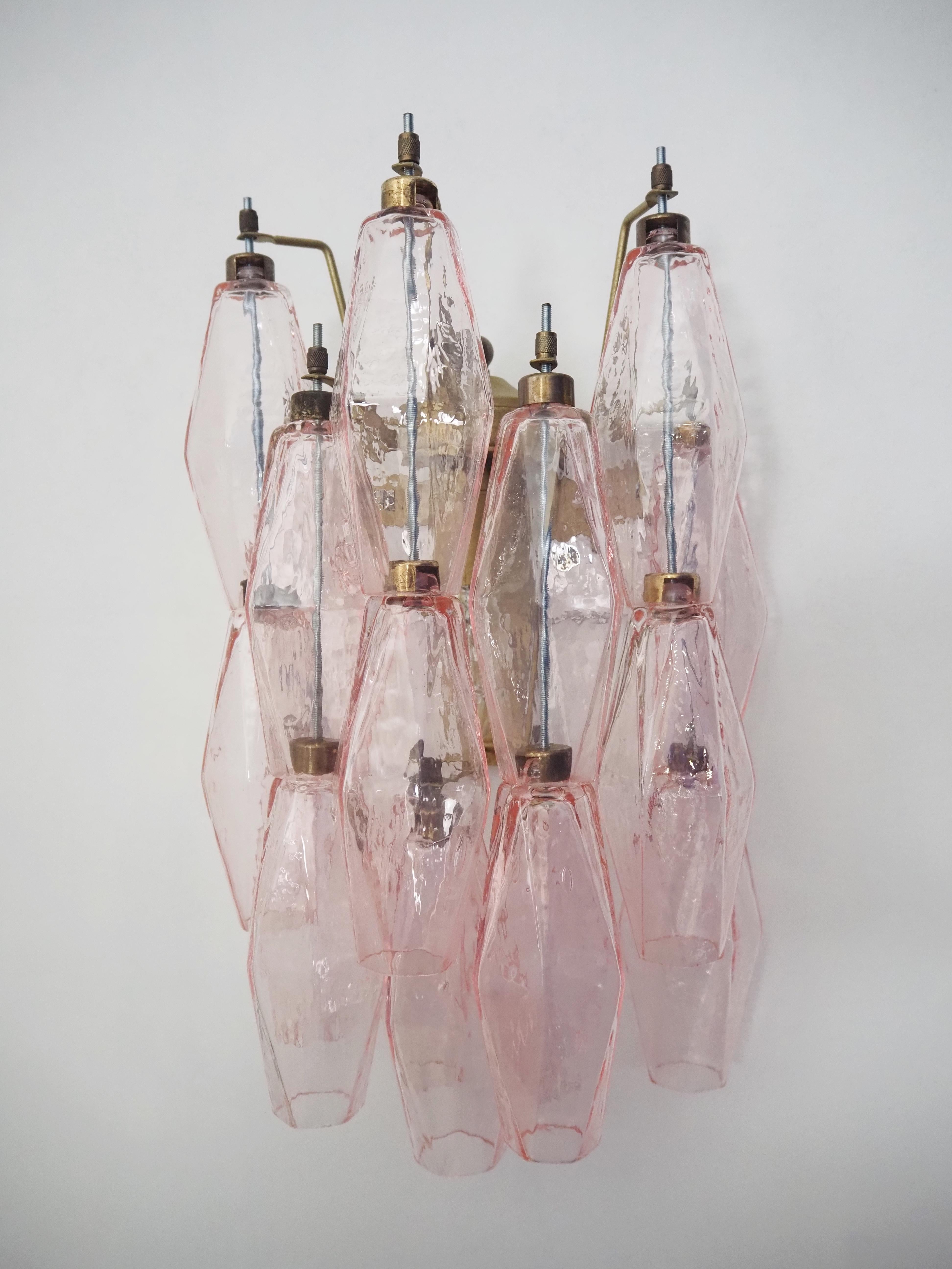 Pink Murano Stairwell Wall Sconces - set of 4 For Sale 1