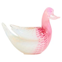 Vintage Pink Murano Swan