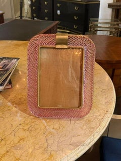 Pink Murano Twist Glass Picture Frame