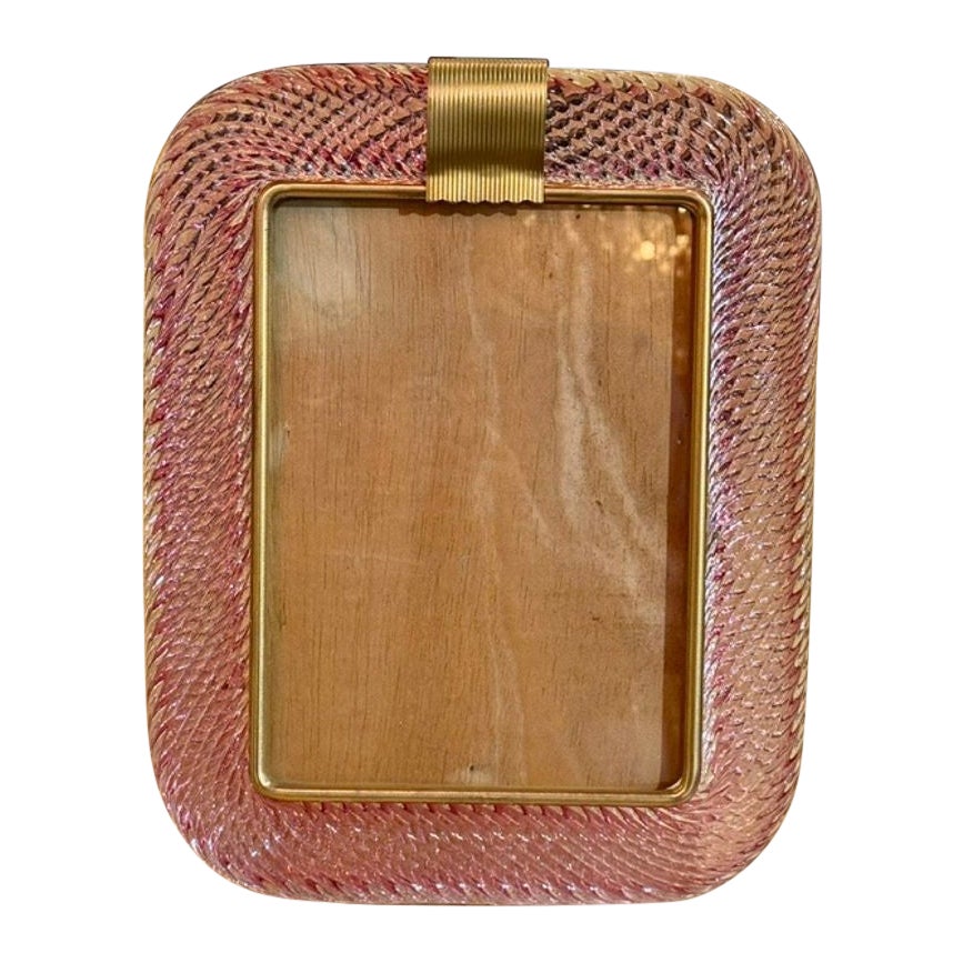 Pink Murano Twist Glass Picture Frame