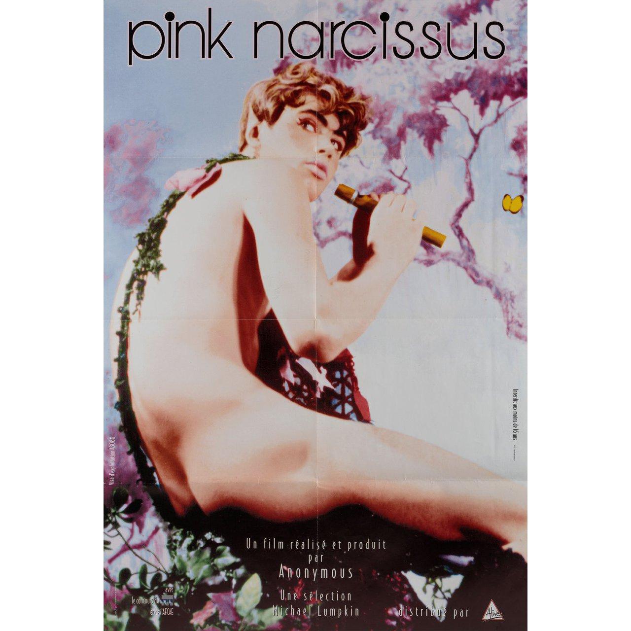 Original 1980s re-release French half grande poster for the 1971 film Pink Narcissus directed by James Bidgood with Don Brooks / Bobby Kendall. Very Good-Fine condition, folded. Many original posters were issued folded or were subsequently folded.