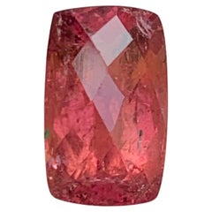 Pink Natural Rubellite Tourmaline Ring Loose Gemstone 4.35 Ct Checkerboard Cut