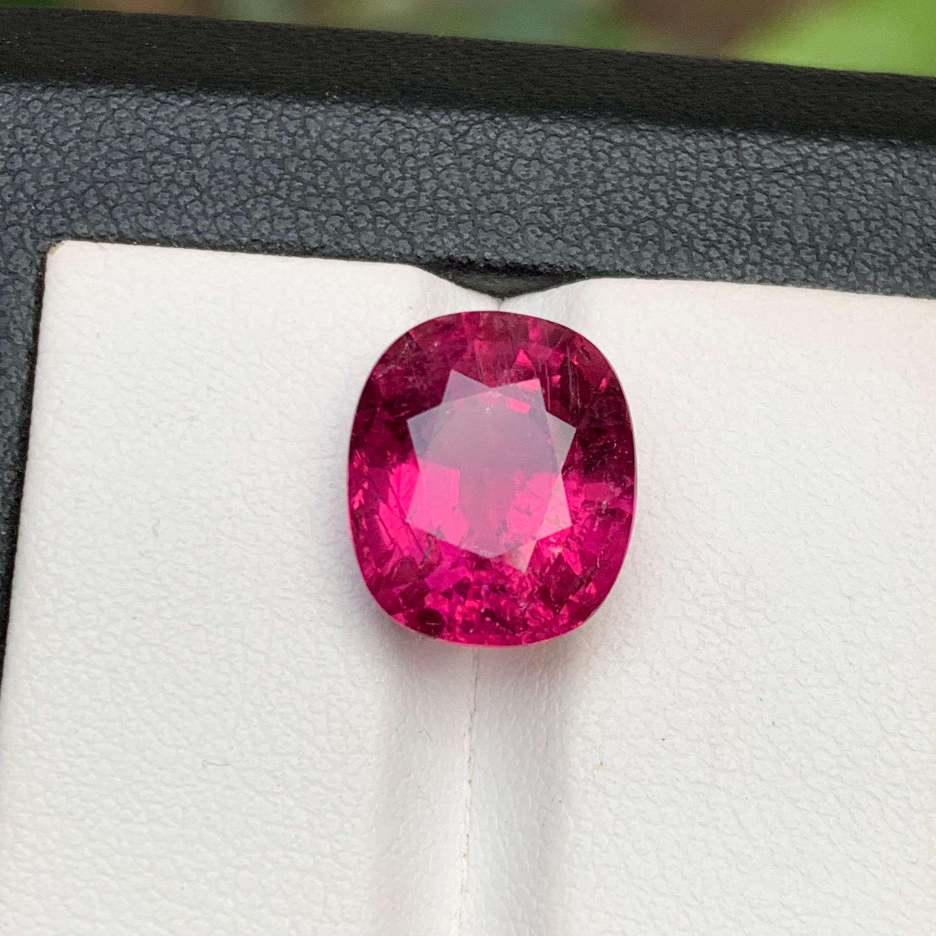 Pink Natural Rubellite Tourmaline Ring, Pendant Loose Gemstone 7.50 Ct Cushion For Sale 5