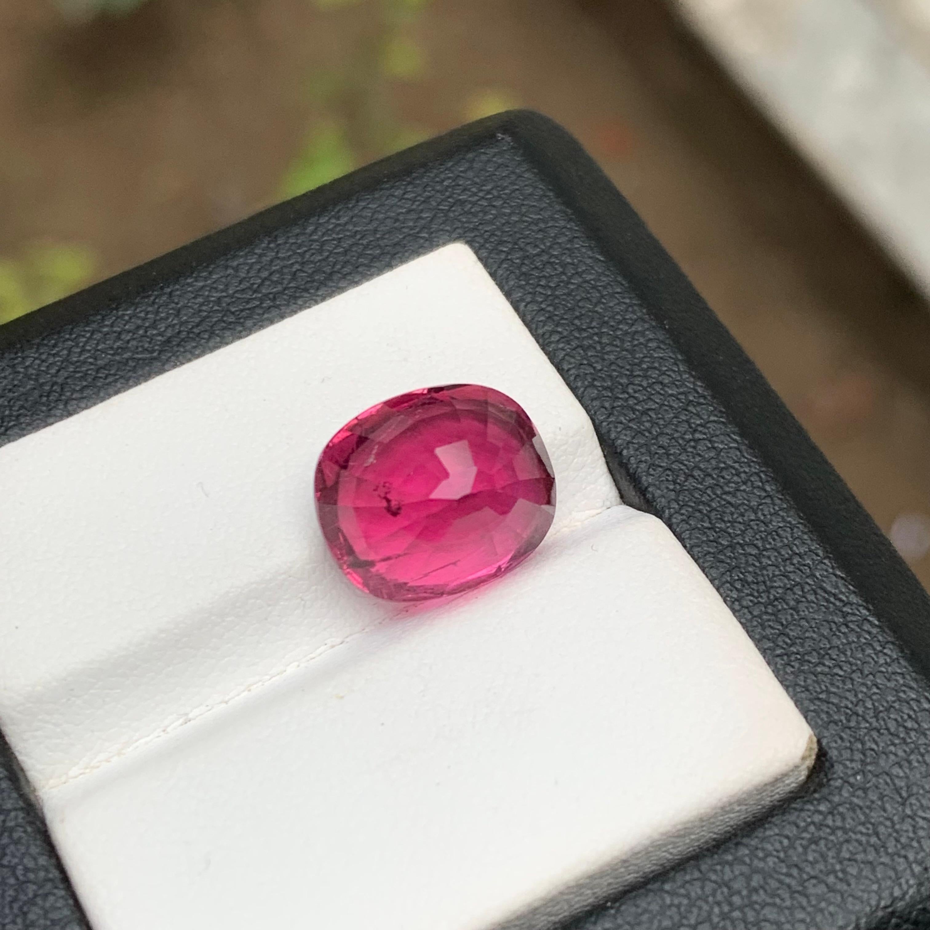 Pink Natural Rubellite Tourmaline Ring, Pendant Loose Gemstone 7.50 Ct Cushion In New Condition For Sale In Peshawar, PK