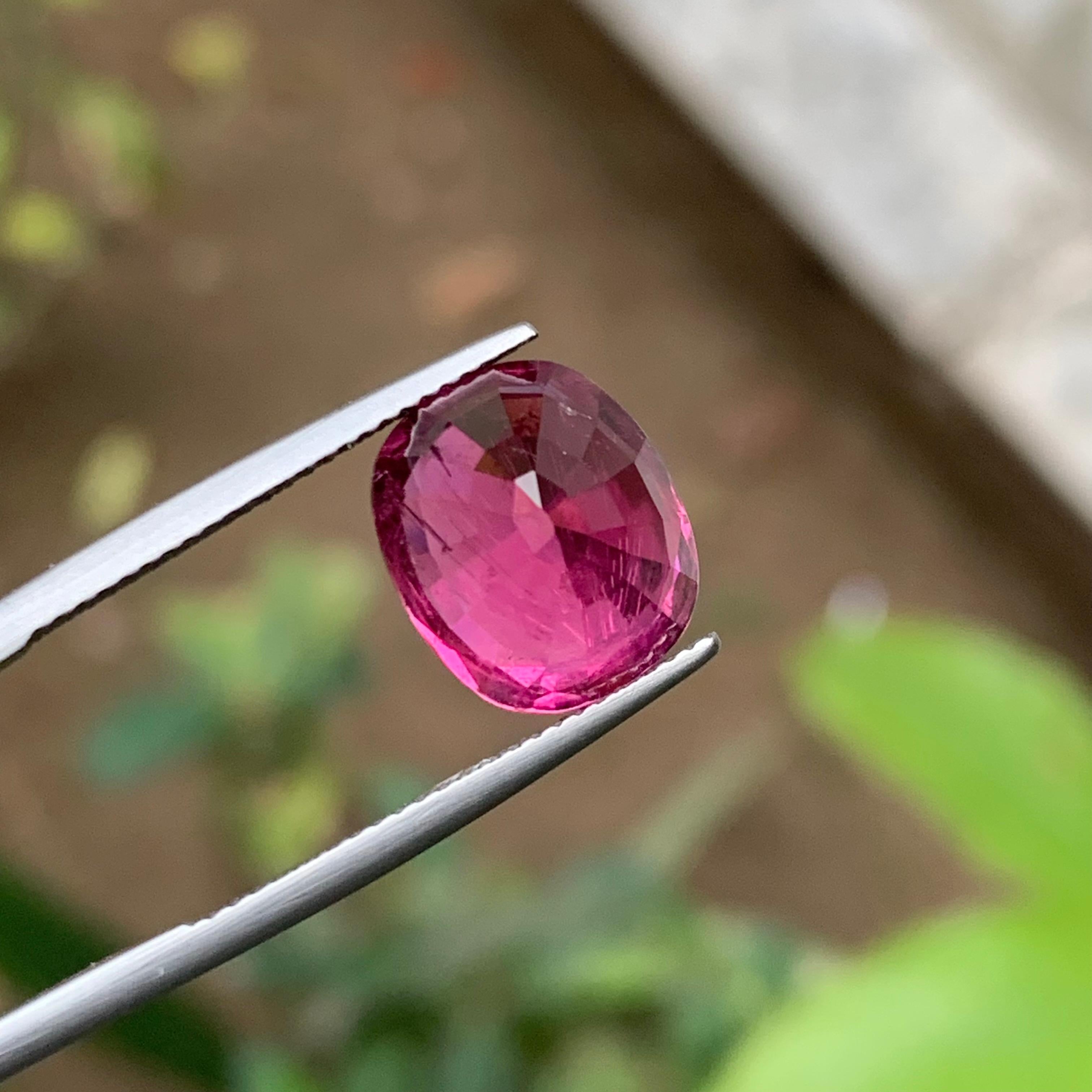 Pink Natural Rubellite Tourmaline Ring, Pendant Loose Gemstone 7.50 Ct Cushion For Sale 1