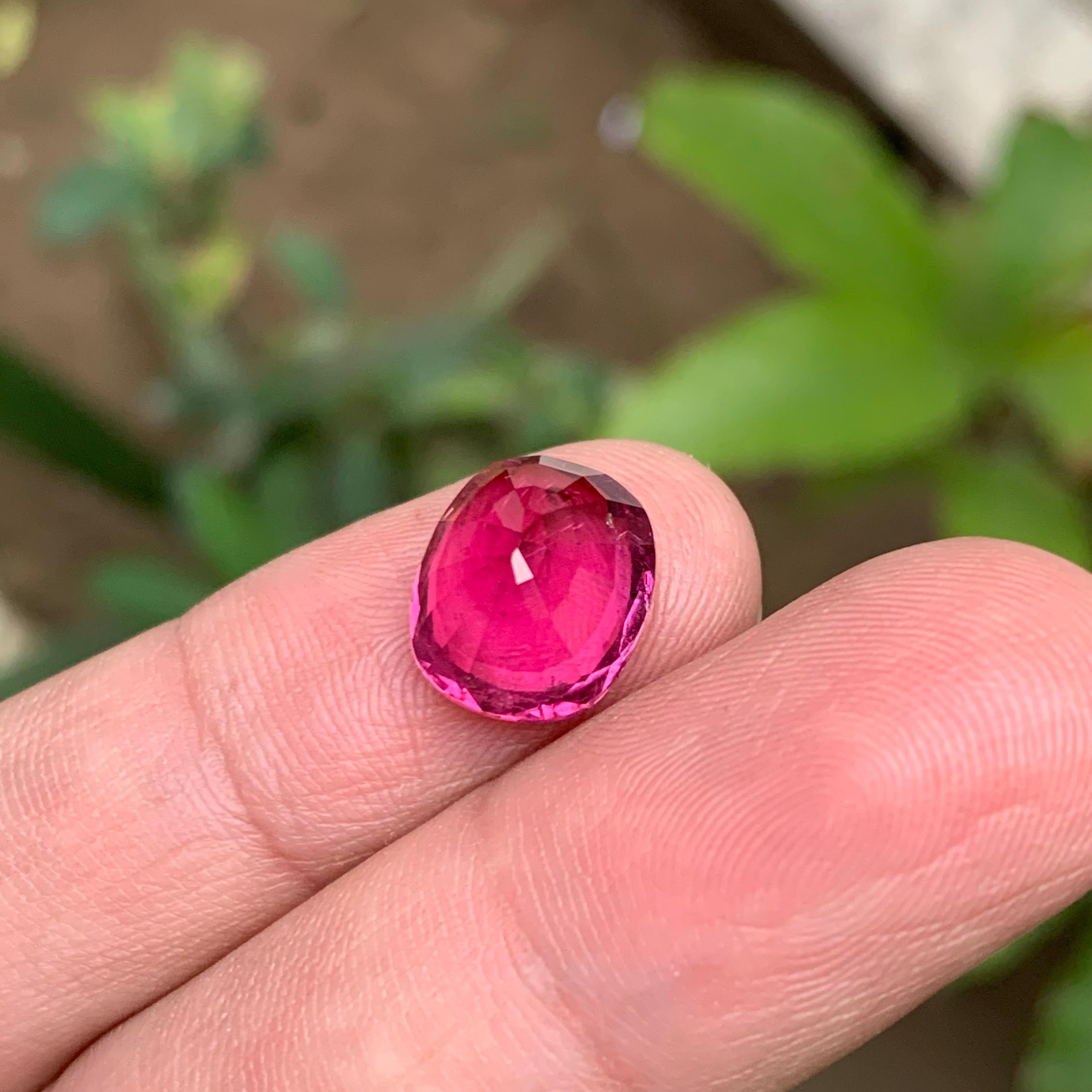 Pink Natural Rubellite Tourmaline Ring, Pendant Loose Gemstone 7.50 Ct Cushion For Sale 3