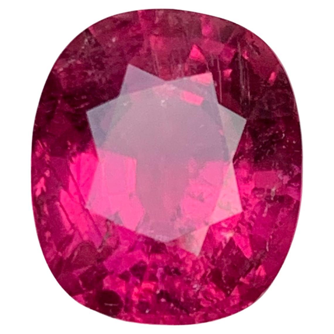 Pink Natural Rubellite Tourmaline Ring, Pendant Loose Gemstone 7.50 Ct Cushion For Sale