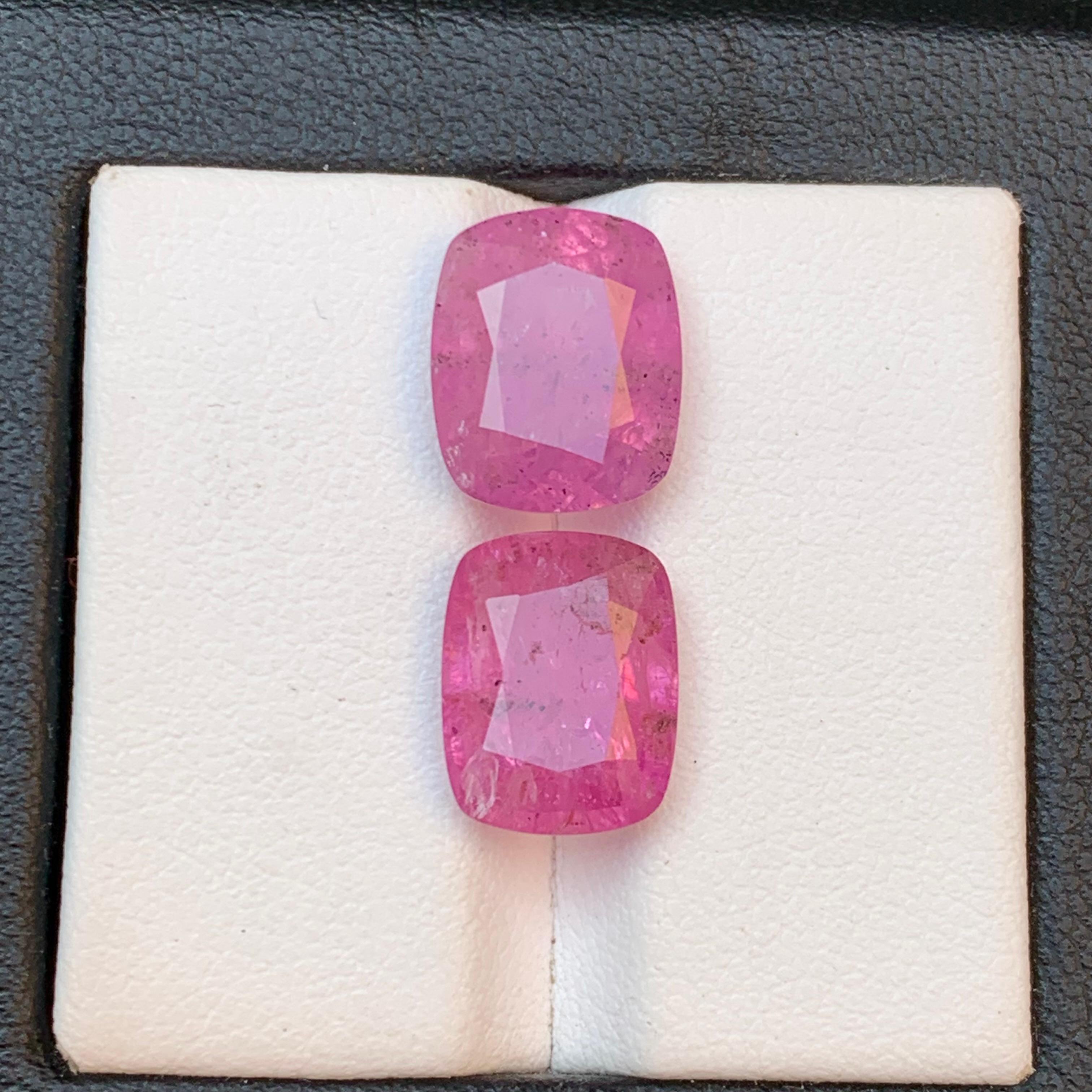 Pink Natural Sapphire Ring, Pendant Loose Gemstones Set 11.90 Ct Cushion Cut In New Condition In Peshawar, PK