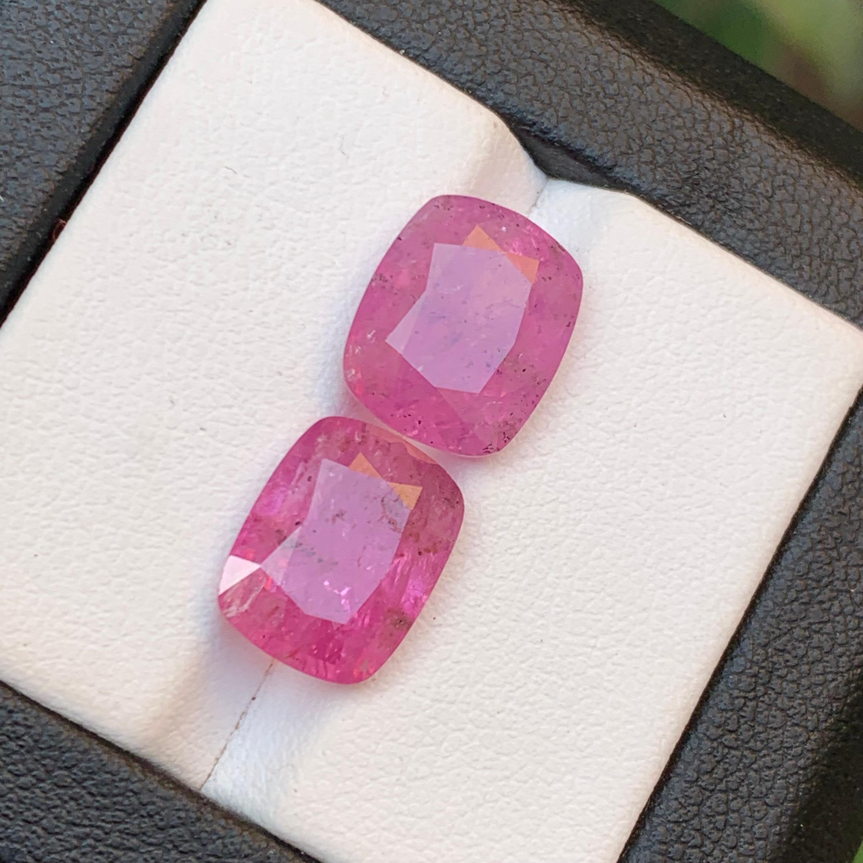 Women's or Men's Pink Natural Sapphire Ring, Pendant Loose Gemstones Set 11.90 Ct Cushion Cut
