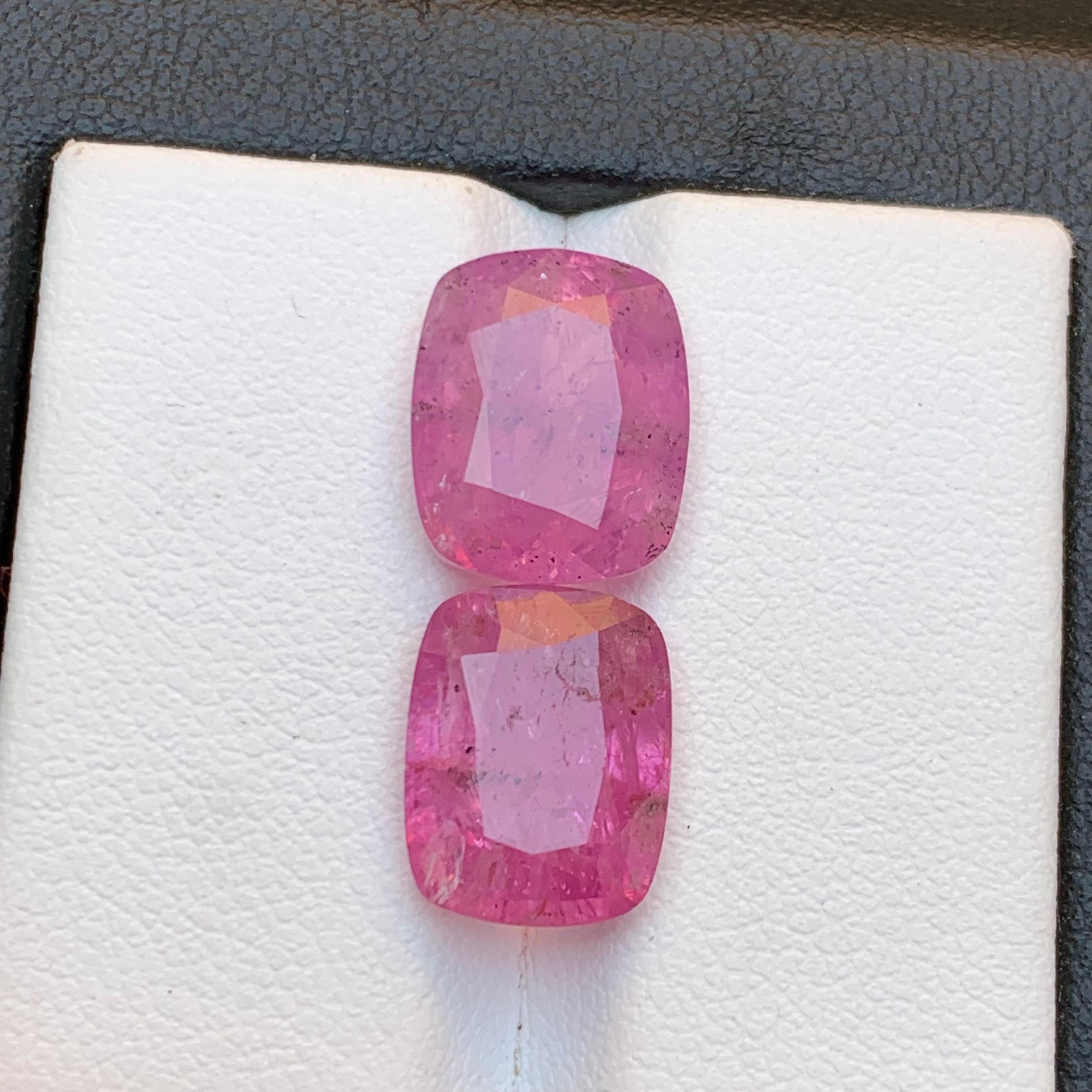 Pink Natural Sapphire Ring, Pendant Loose Gemstones Set 11.90 Ct Cushion Cut 1