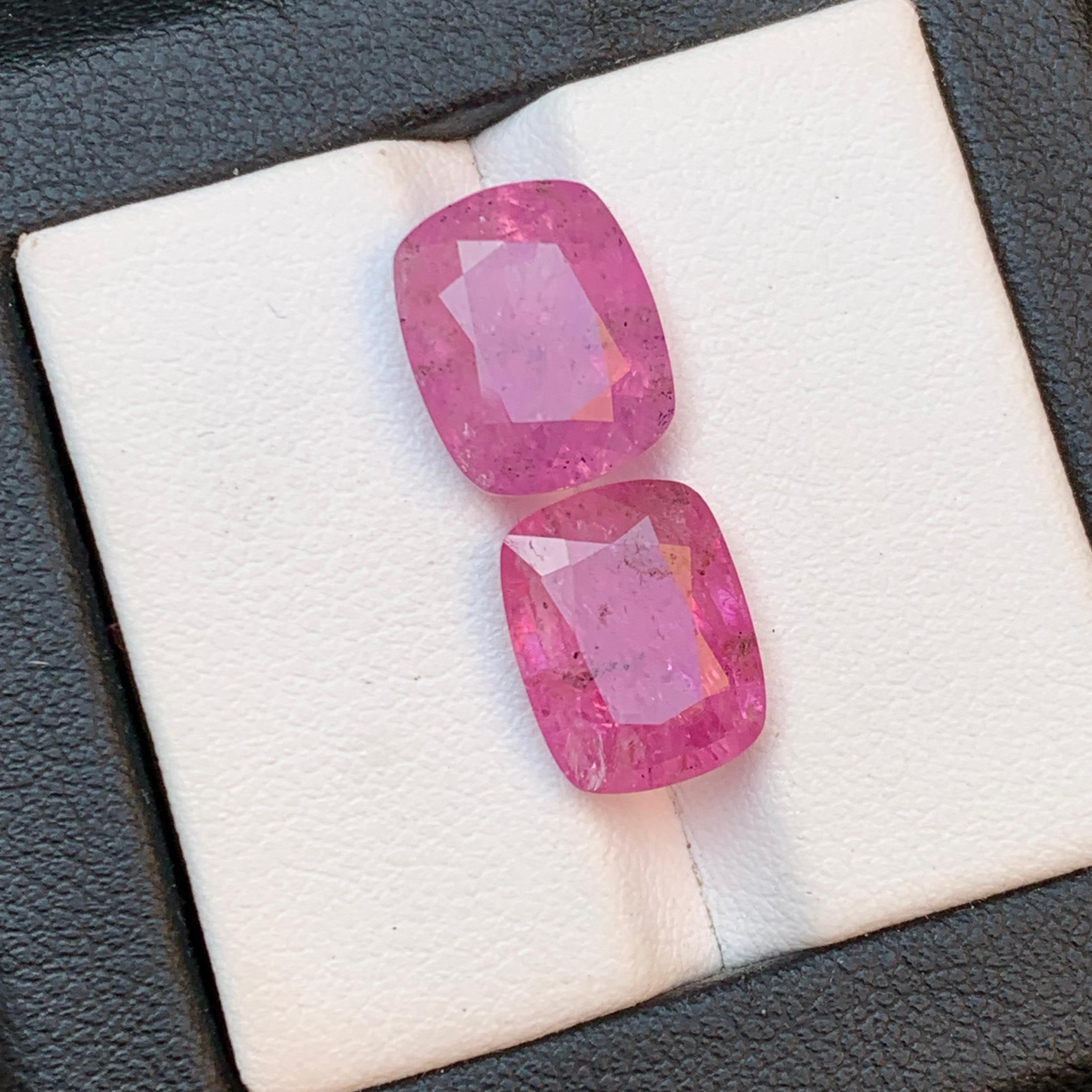 Pink Natural Sapphire Ring, Pendant Loose Gemstones Set 11.90 Ct Cushion Cut 2