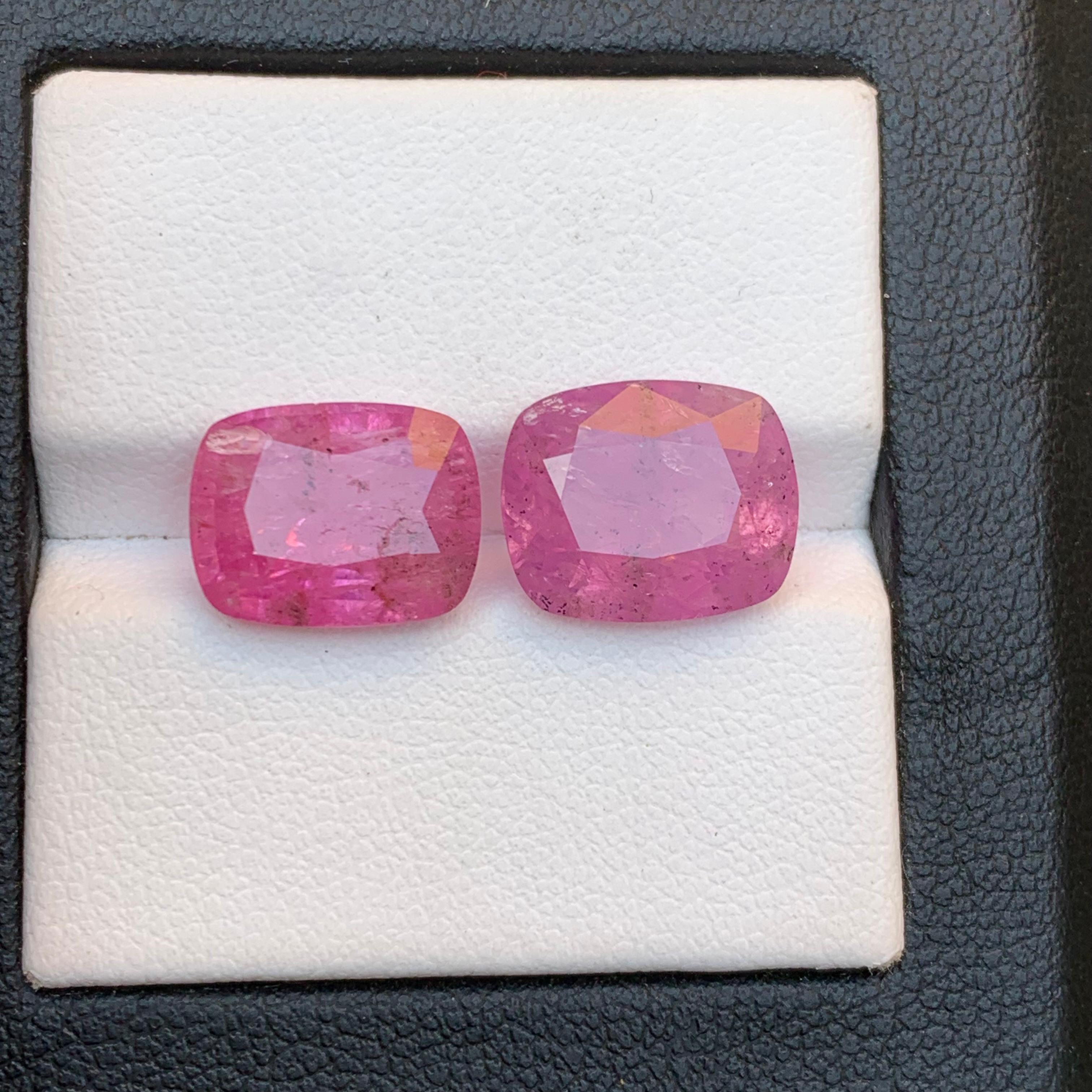Pink Natural Sapphire Ring, Pendant Loose Gemstones Set 11.90 Ct Cushion Cut 3