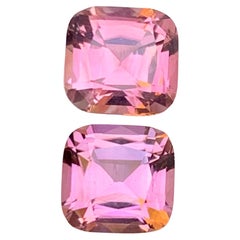 Pink Natural Tourmaline Earrings Loose Gemstones Pair 2.85 Ct Square Cushion Cut