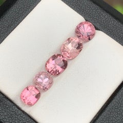 Lotto di gemme sciolte di tormalina naturale rosa 4,80 carati taglio cuscino ovale per gioielli