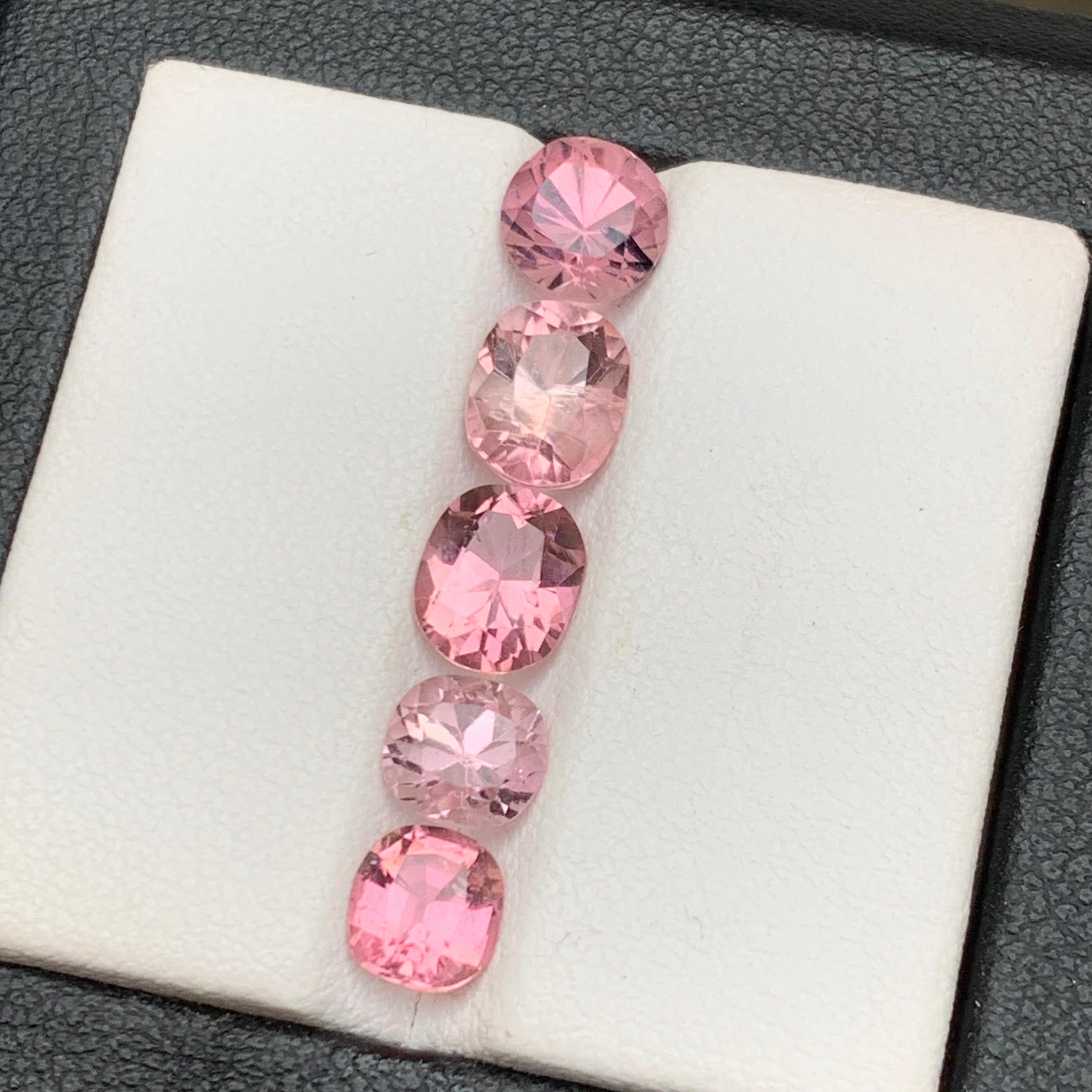 Oval Cut Pink Natural Tourmaline Loose Gemstones Lot 4.80Ct Oval Cushion Cut for Jewelry For Sale