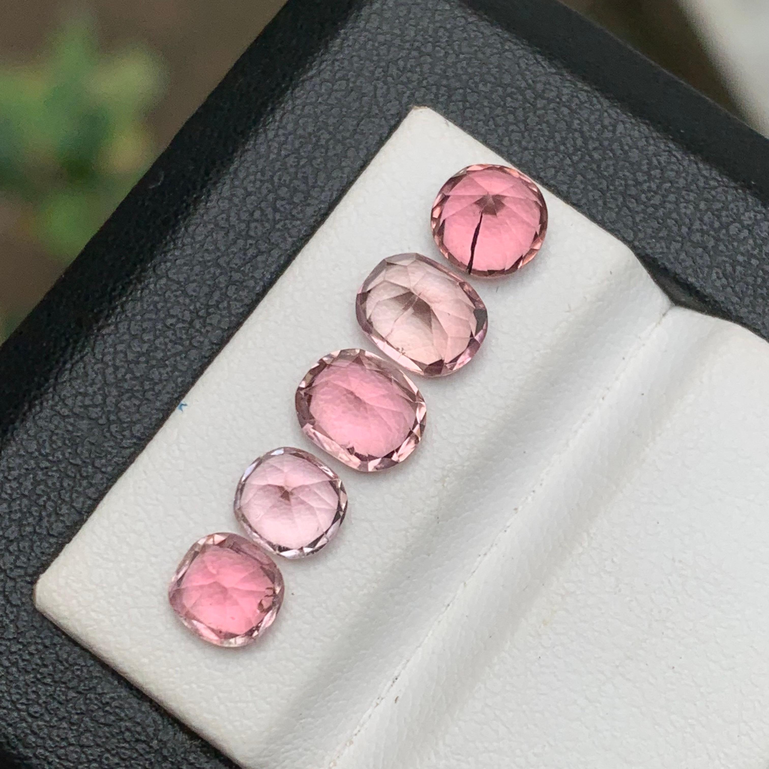 Women's or Men's Pink Natural Tourmaline Loose Gemstones Lot 4.80Ct Oval Cushion Cut for Jewelry For Sale