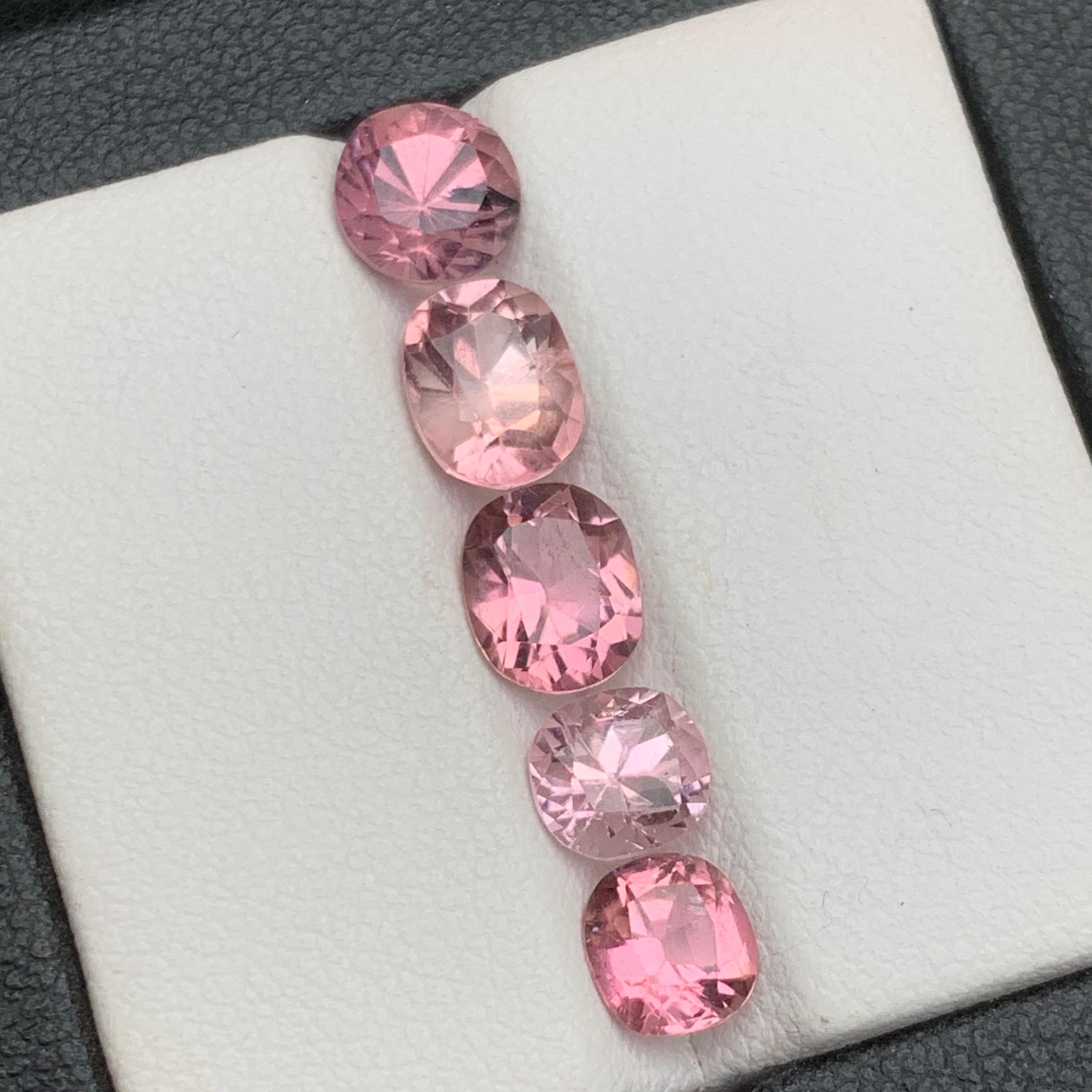 Pink Natural Tourmaline Loose Gemstones Lot 4.80Ct Oval Cushion Cut for Jewelry For Sale 1
