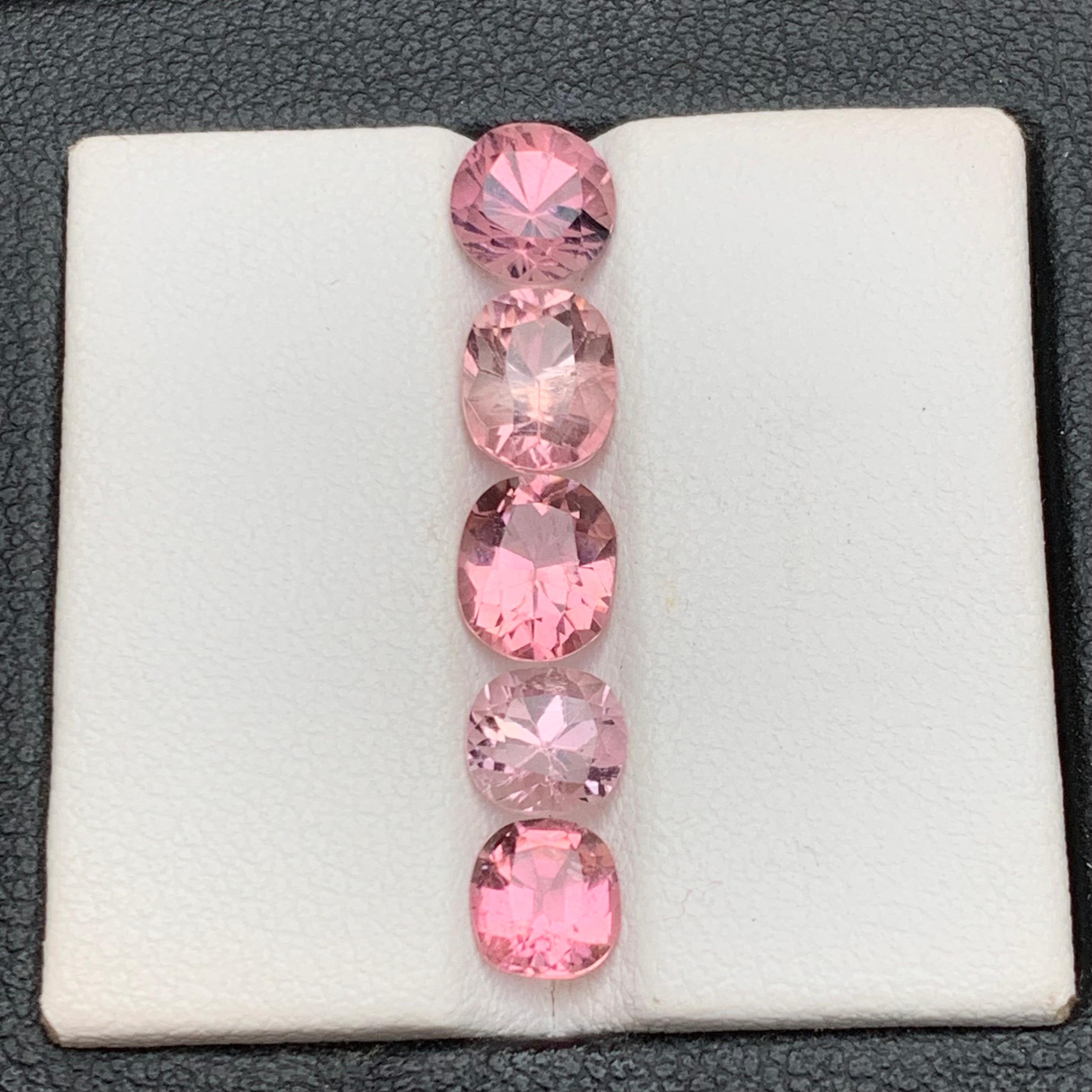 Pink Natural Tourmaline Loose Gemstones Lot 4.80Ct Oval Cushion Cut for Jewelry For Sale 3