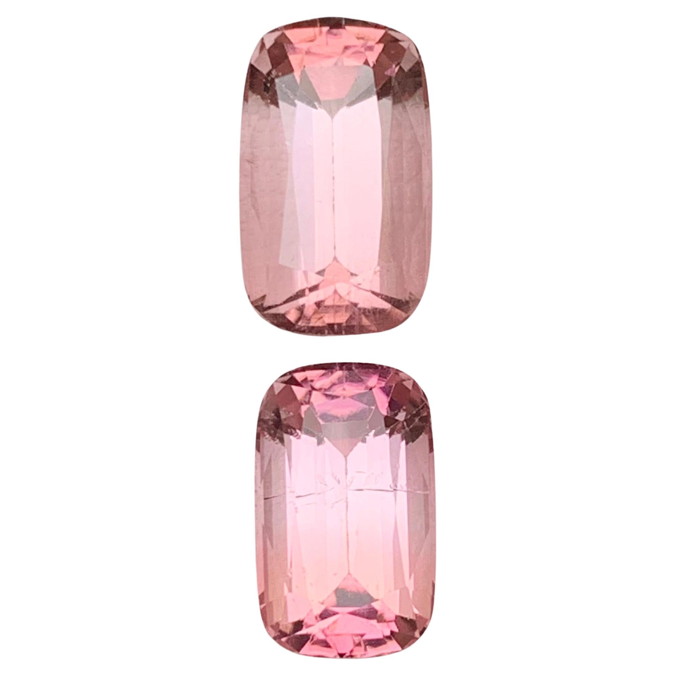 Pink Natural Tourmaline Ring, Earrings Loose Gemstones 10.45Ct Cushion Cut-Jewel