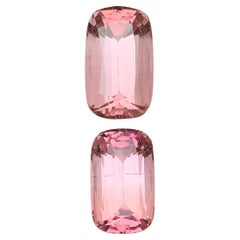 Pink Natural Tourmaline Ring, Earrings Loose Gemstones 10.45Ct Cushion Cut-Jewel