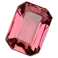 Pink Natural Tourmaline Ring Loose Gemstone 2 Ct Emerald Cut  Jewelry