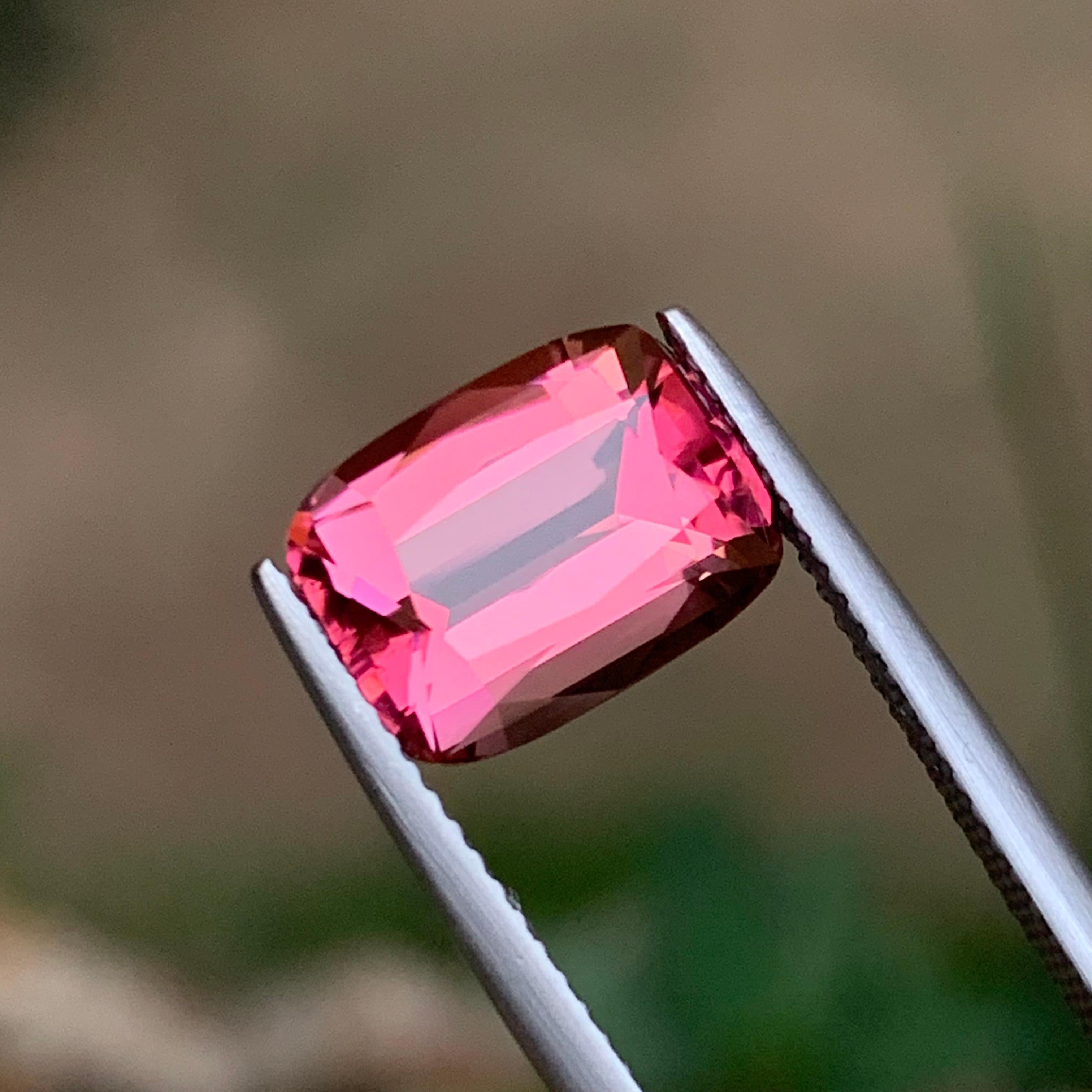 Anillo de Turmalina Natural Rosa Gema Suelta 4.12 Ct Corte Cojín para Joyería en venta 5