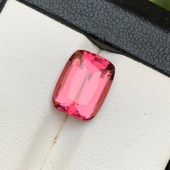 Pink Natural Tourmaline Ring Loose Gemstone 4.12 Ct Cushion Cut for Jewelry