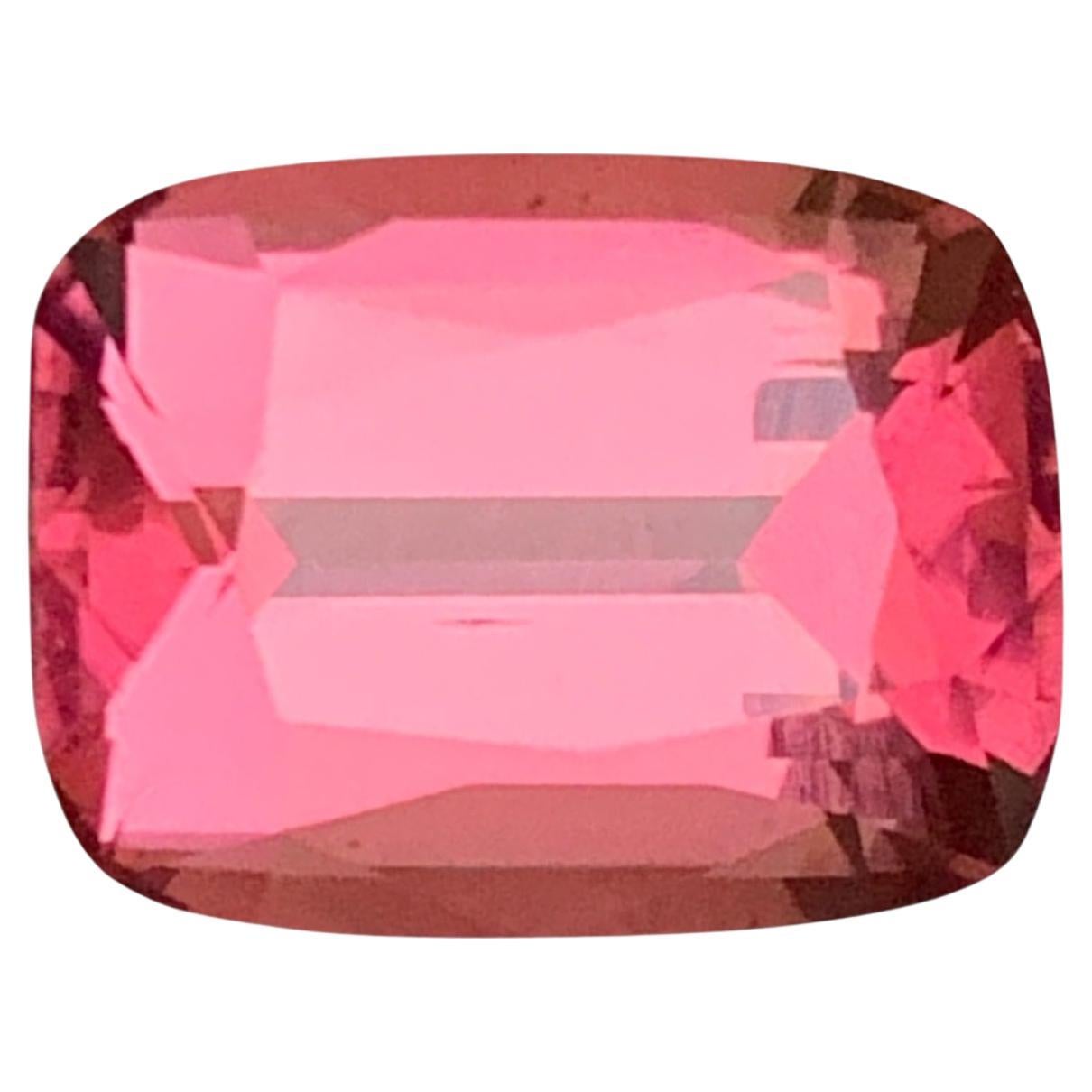 Anello di tormalina naturale rosa sfusa 4,12 carati taglio cuscino per gioielli