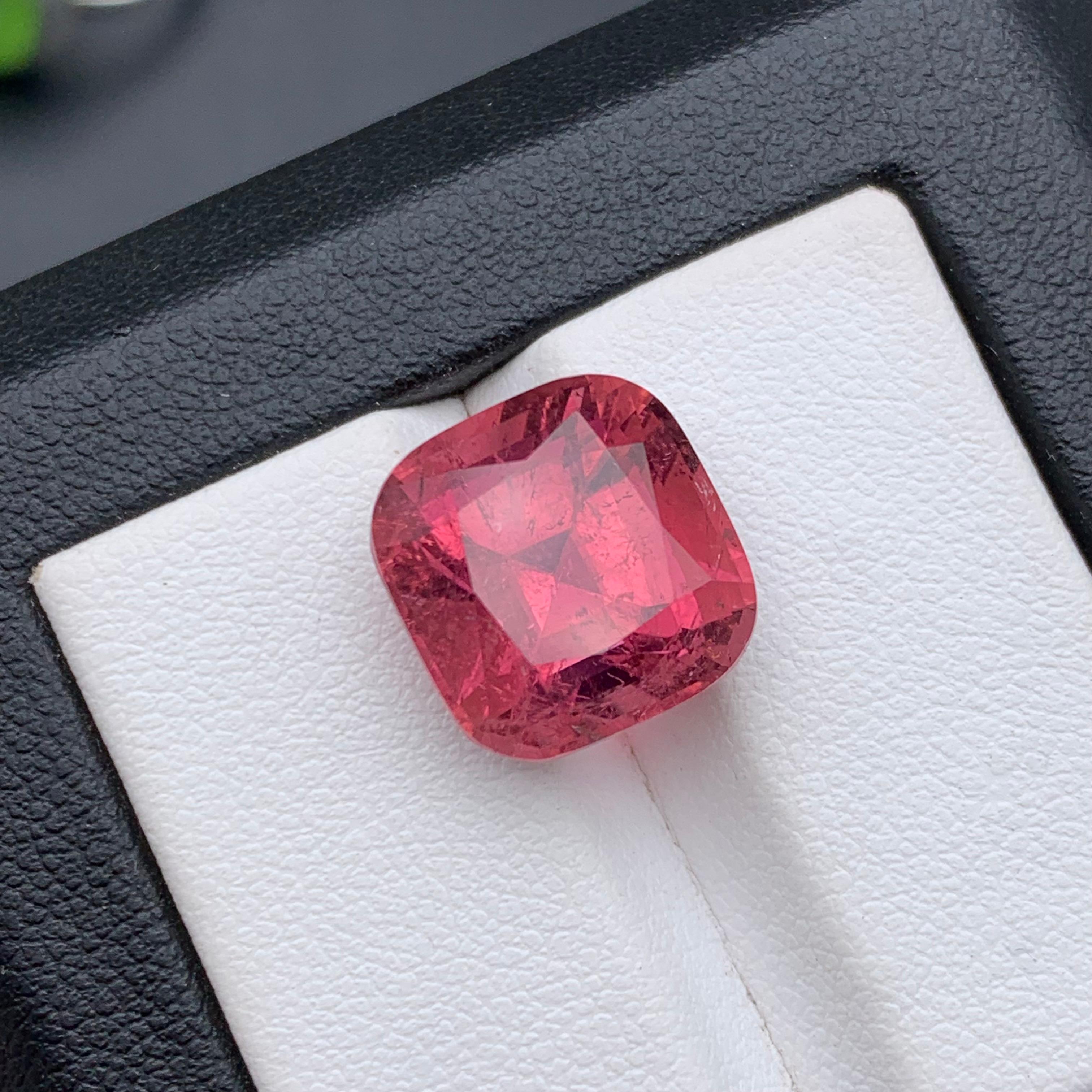 Anello di tormalina naturale rosa, collana, ciondolo, gemma sciolta da 10 carati con taglio a cuscino in vendita 6