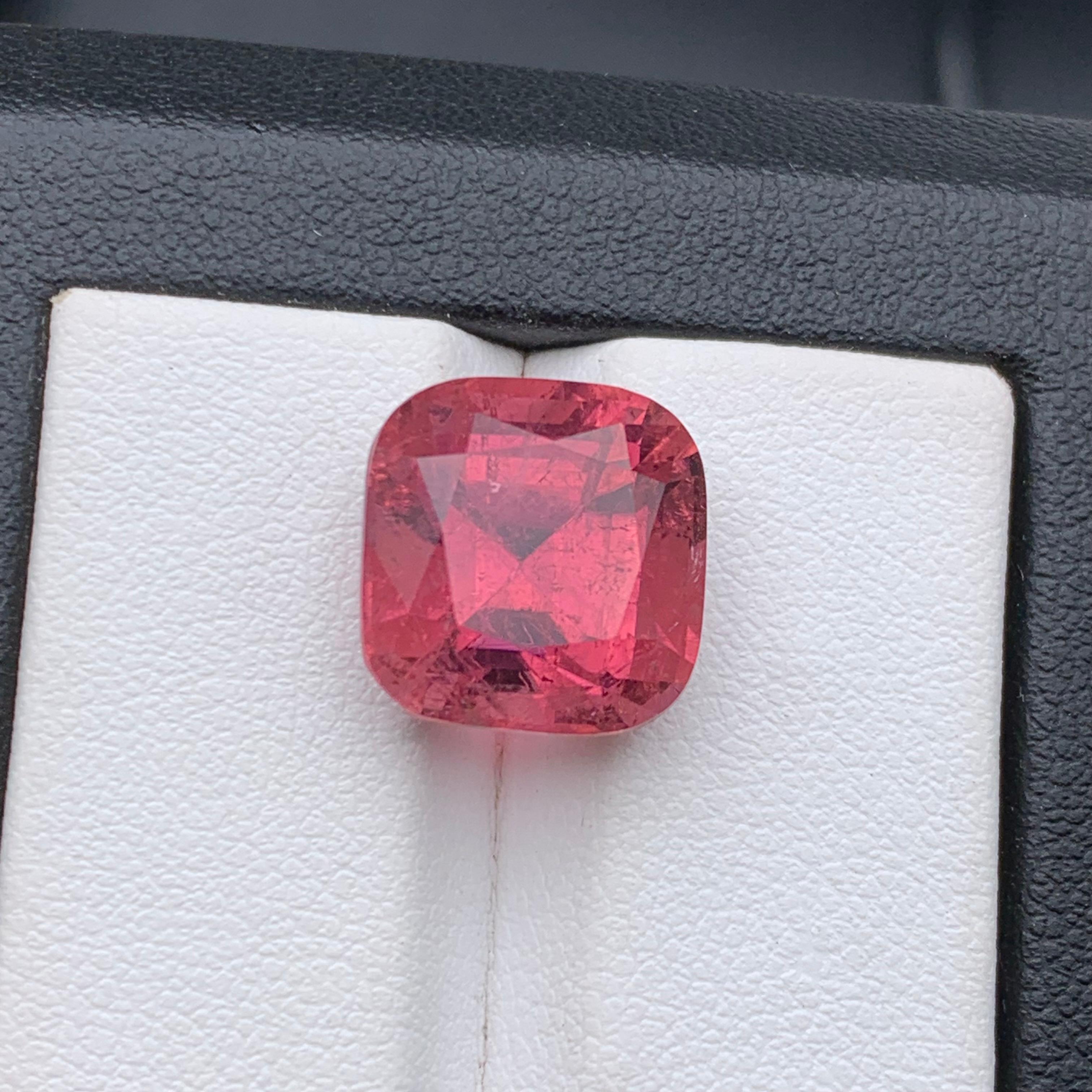 Taglio cuscino Anello di tormalina naturale rosa, collana, ciondolo, gemma sciolta da 10 carati con taglio a cuscino in vendita