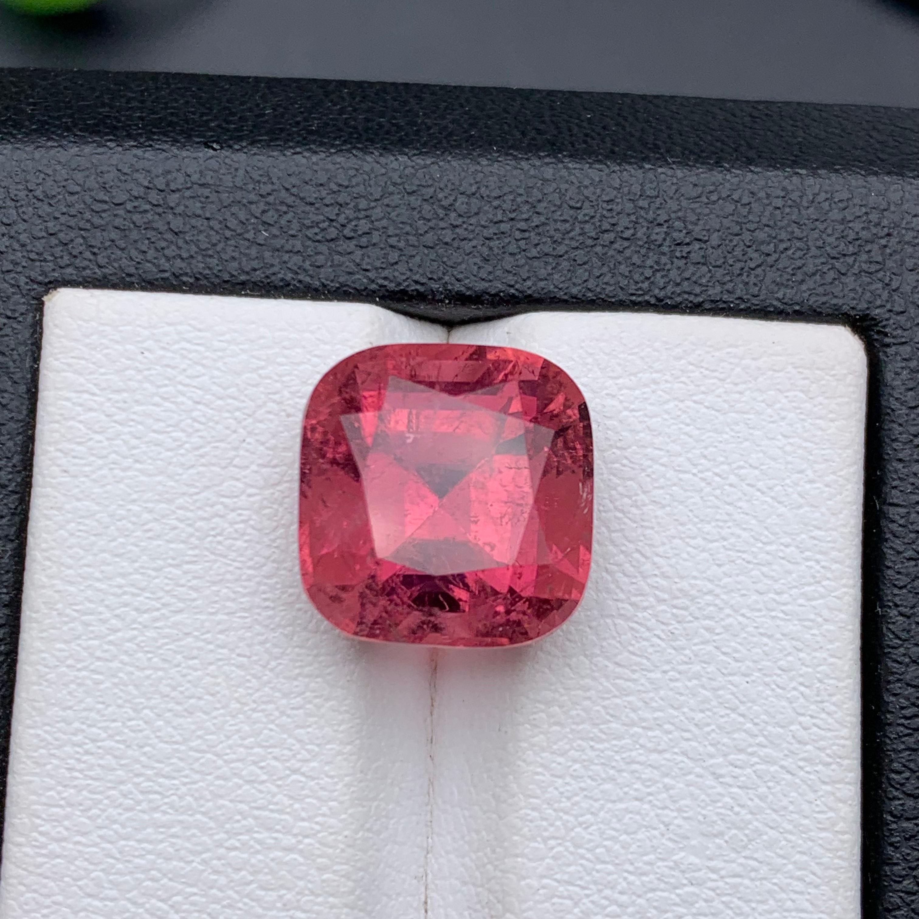 Anello di tormalina naturale rosa, collana, ciondolo, gemma sciolta da 10 carati con taglio a cuscino in vendita 2