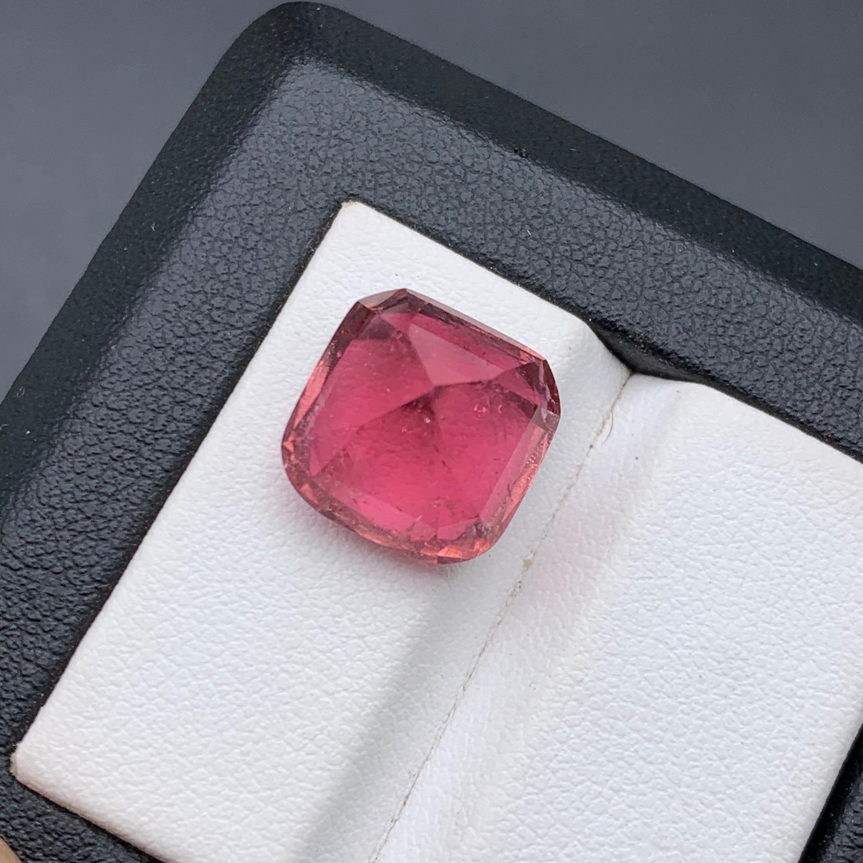 Anello di tormalina naturale rosa, collana, ciondolo, gemma sciolta da 10 carati con taglio a cuscino in vendita 3