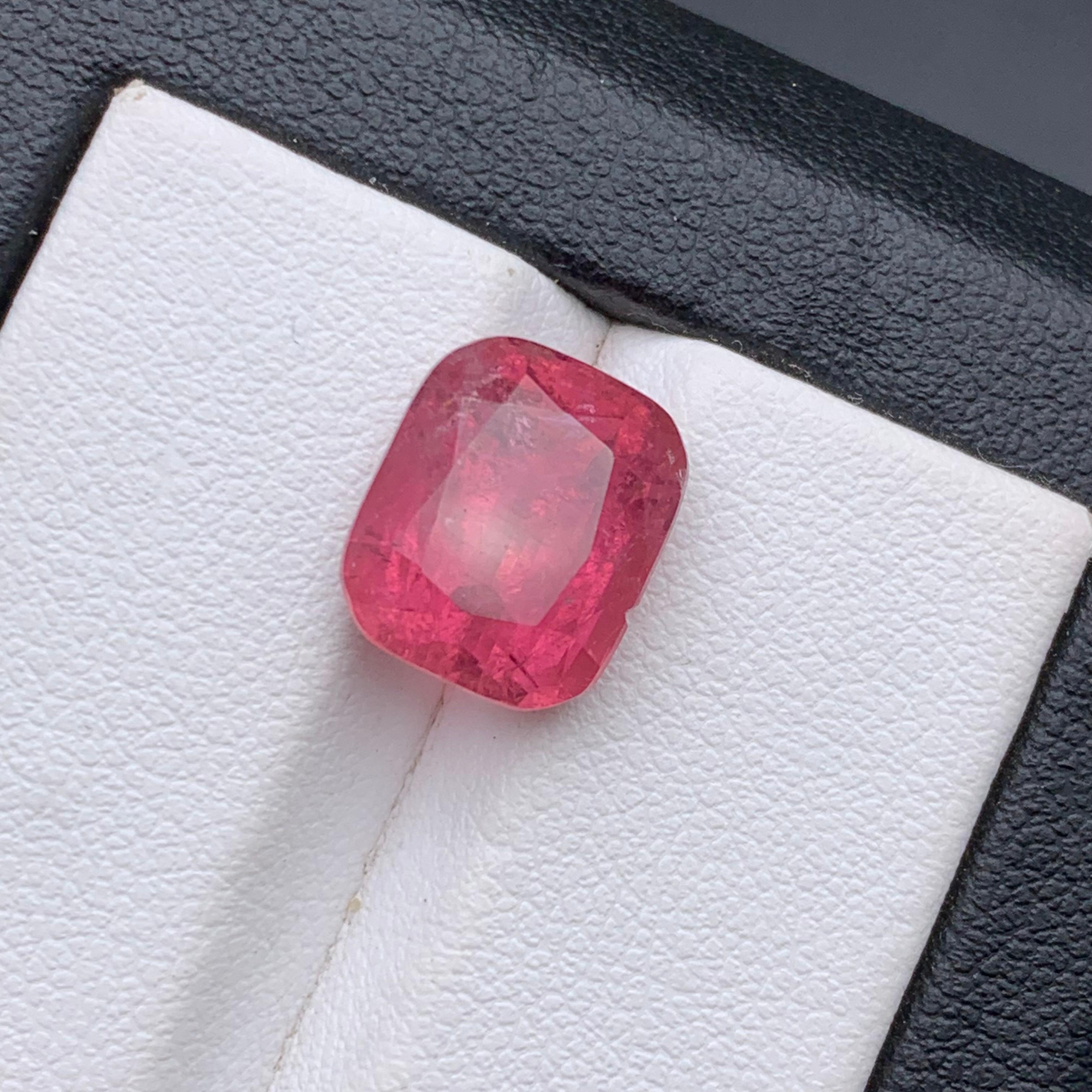 Pink Natural Tourmaline Ring, Necklace Pendant Loose Gemstone 6.30Ct Cushion Cut For Sale 5