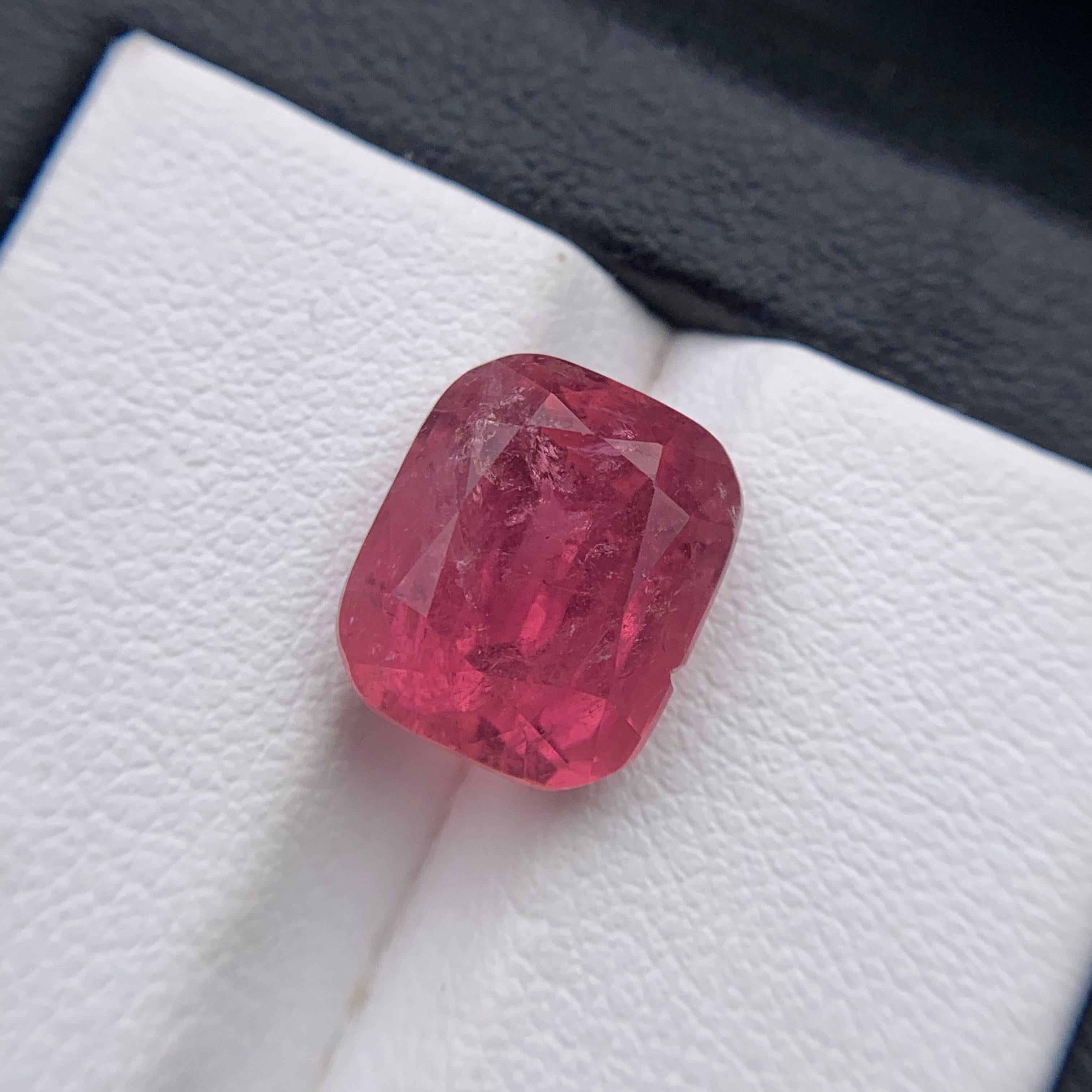 Pink Natural Tourmaline Ring, Necklace Pendant Loose Gemstone 6.30Ct Cushion Cut For Sale 7