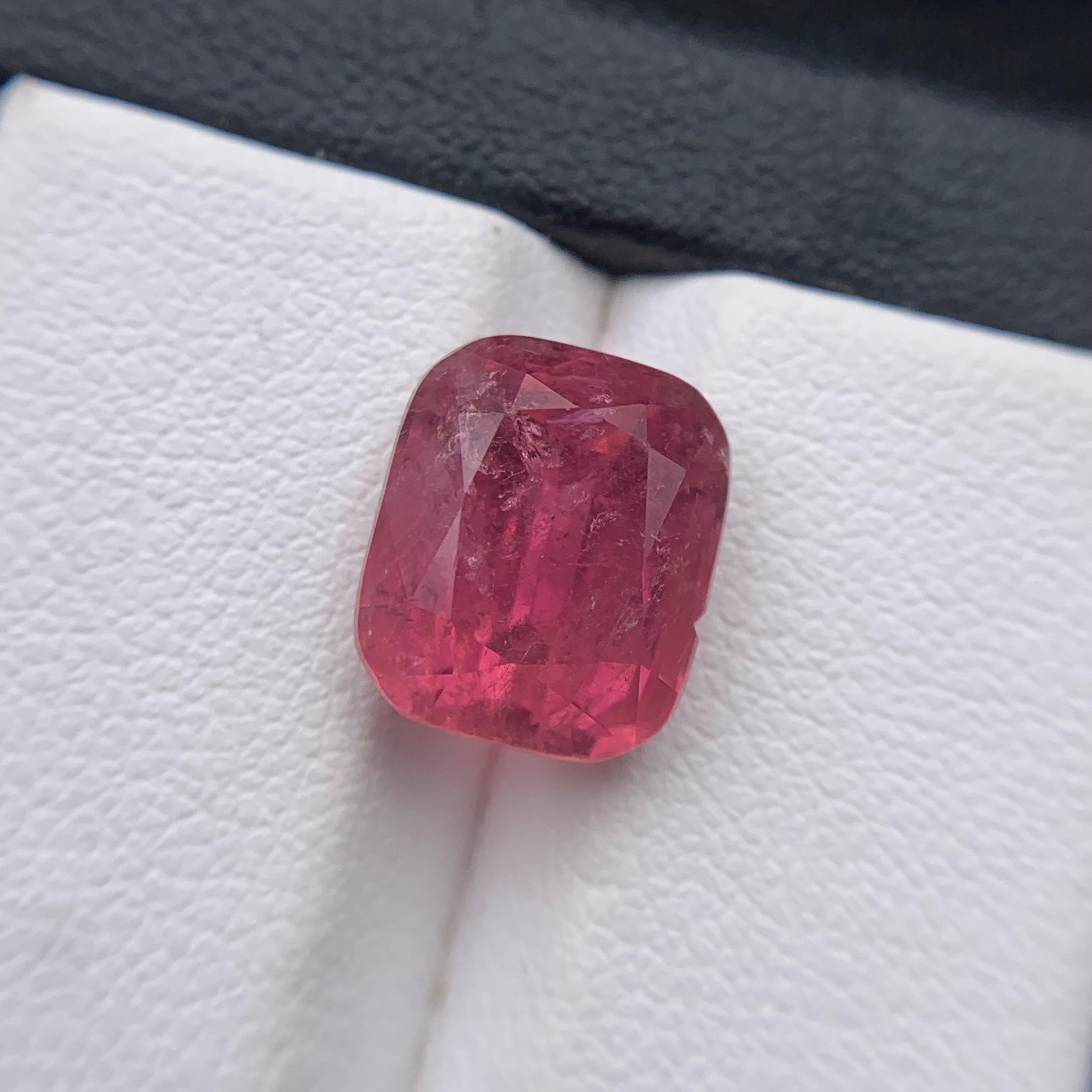 Pink Natural Tourmaline Ring, Necklace Pendant Loose Gemstone 6.30Ct Cushion Cut For Sale 2