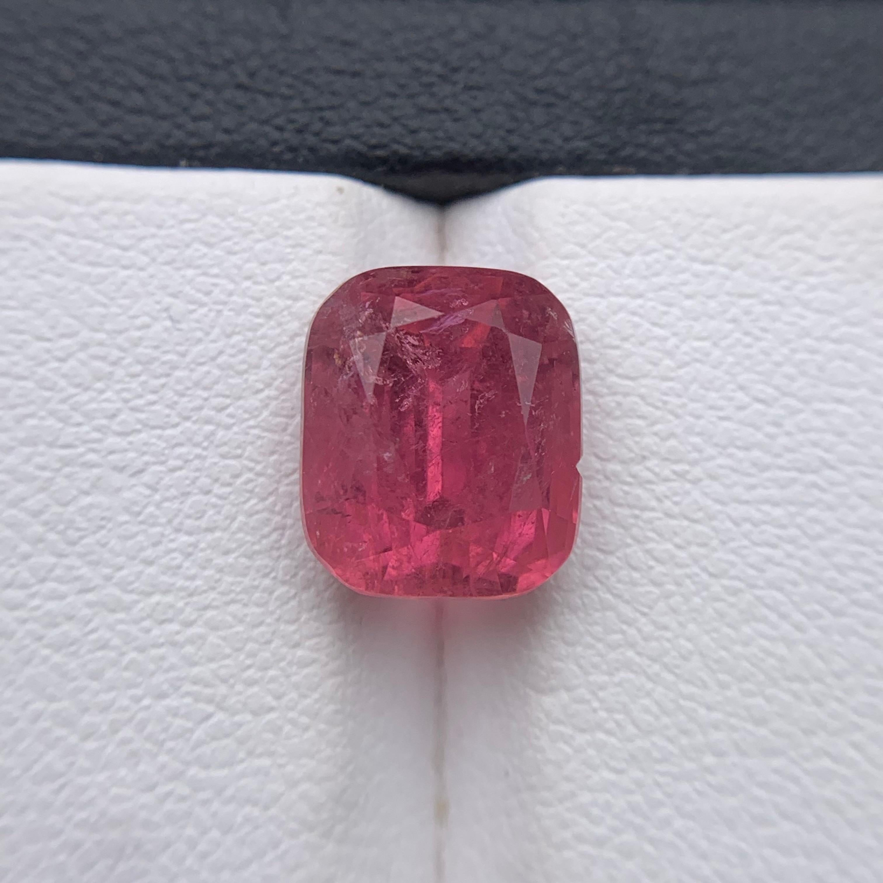 Pink Natural Tourmaline Ring, Necklace Pendant Loose Gemstone 6.30Ct Cushion Cut For Sale 4