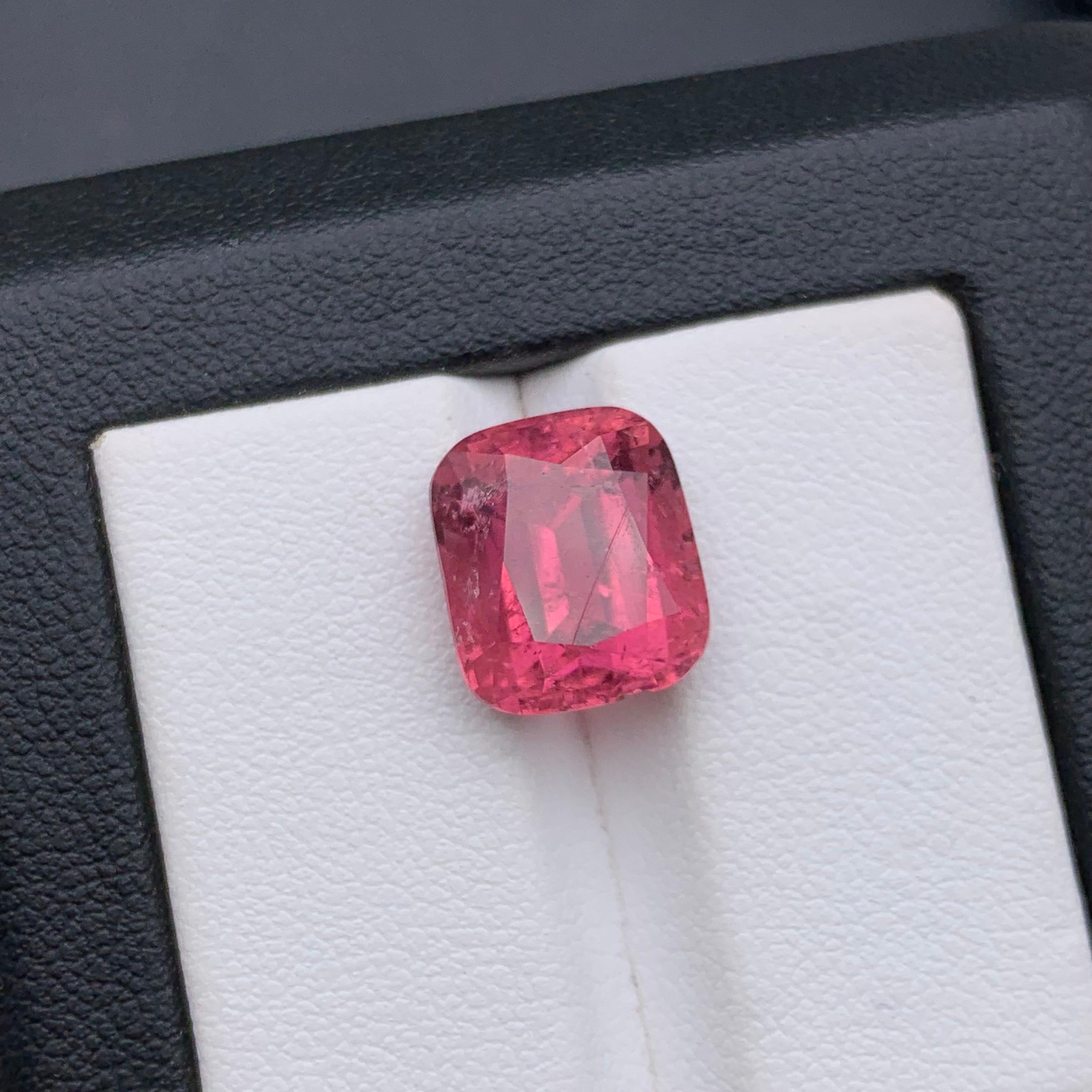 Pink Natural Tourmaline Ring, Necklace Pendant Loose Gemstone 7.35Ct Cushion Cut For Sale 1