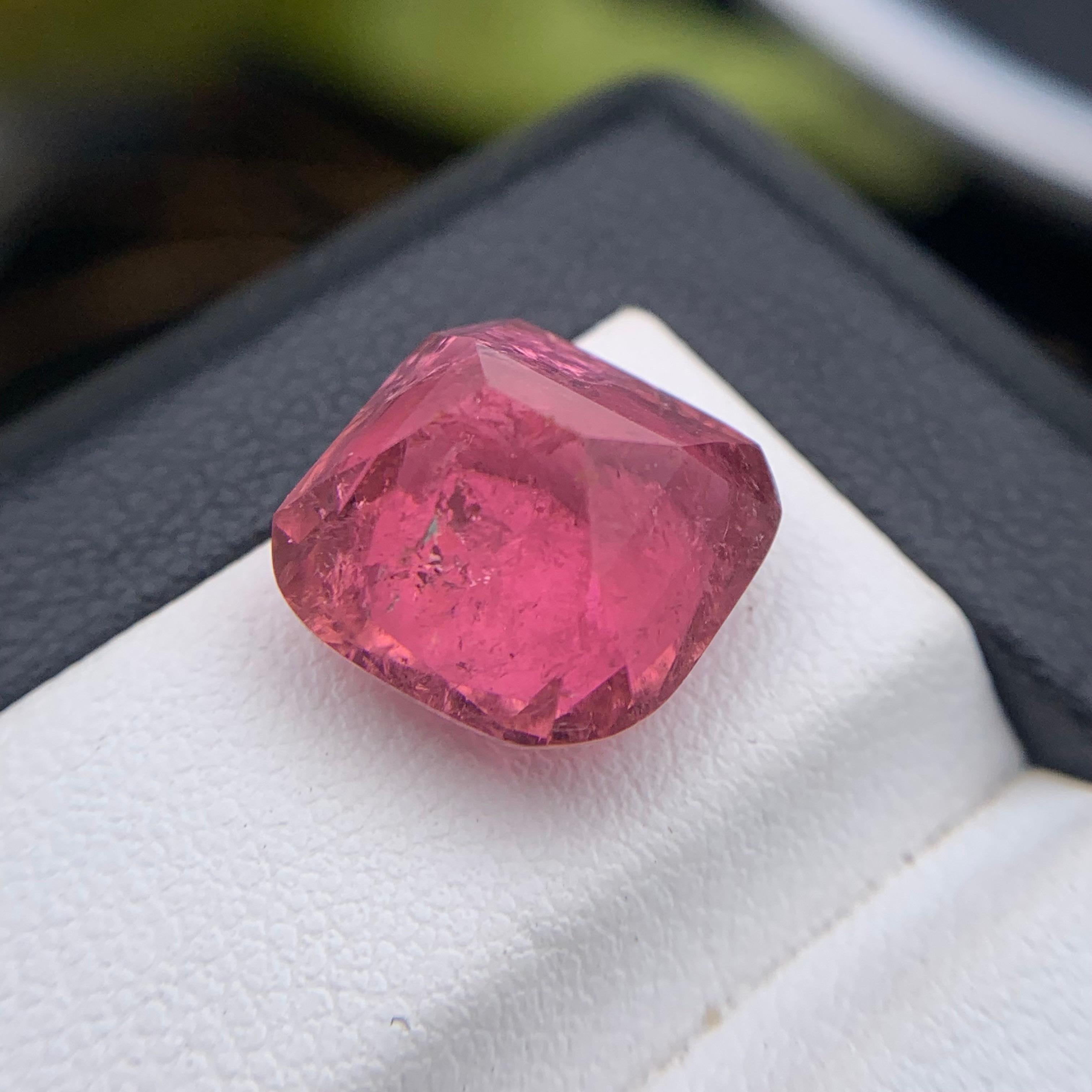 Pink Natural Tourmaline Ring, Necklace Pendant Loose Gemstone 8.20Ct Cushion Cut For Sale 6
