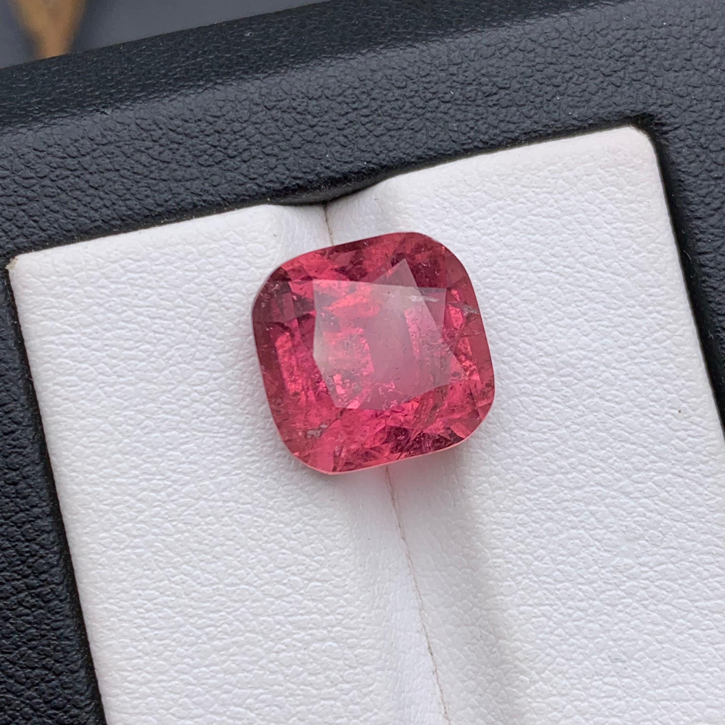 Pink Natural Tourmaline Ring, Necklace Pendant Loose Gemstone 8.20Ct Cushion Cut For Sale 7