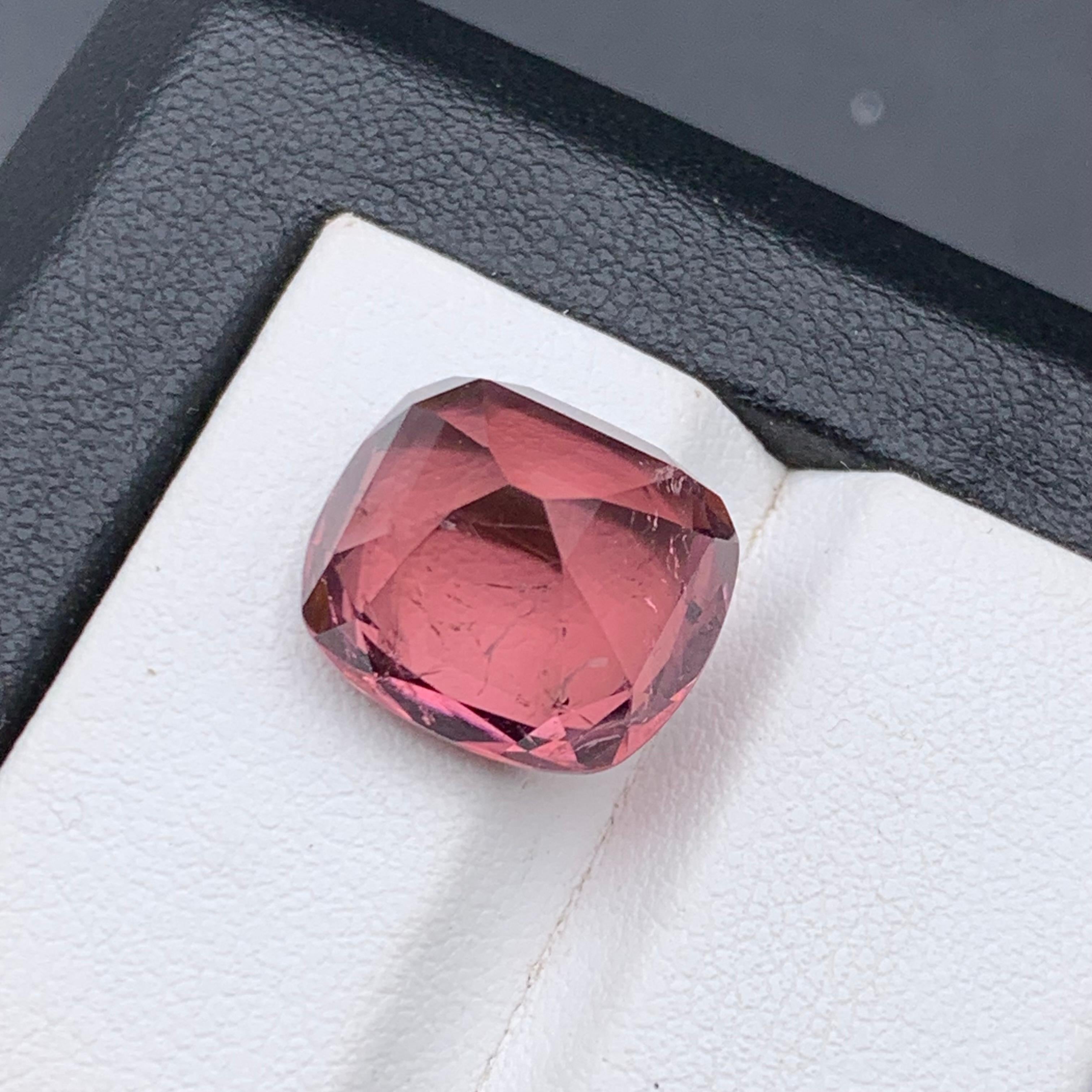 Pink Natural Tourmaline Ring, Pendant Loose Gemstone 10.25 Ct Cushion Cut-Jewel For Sale 5