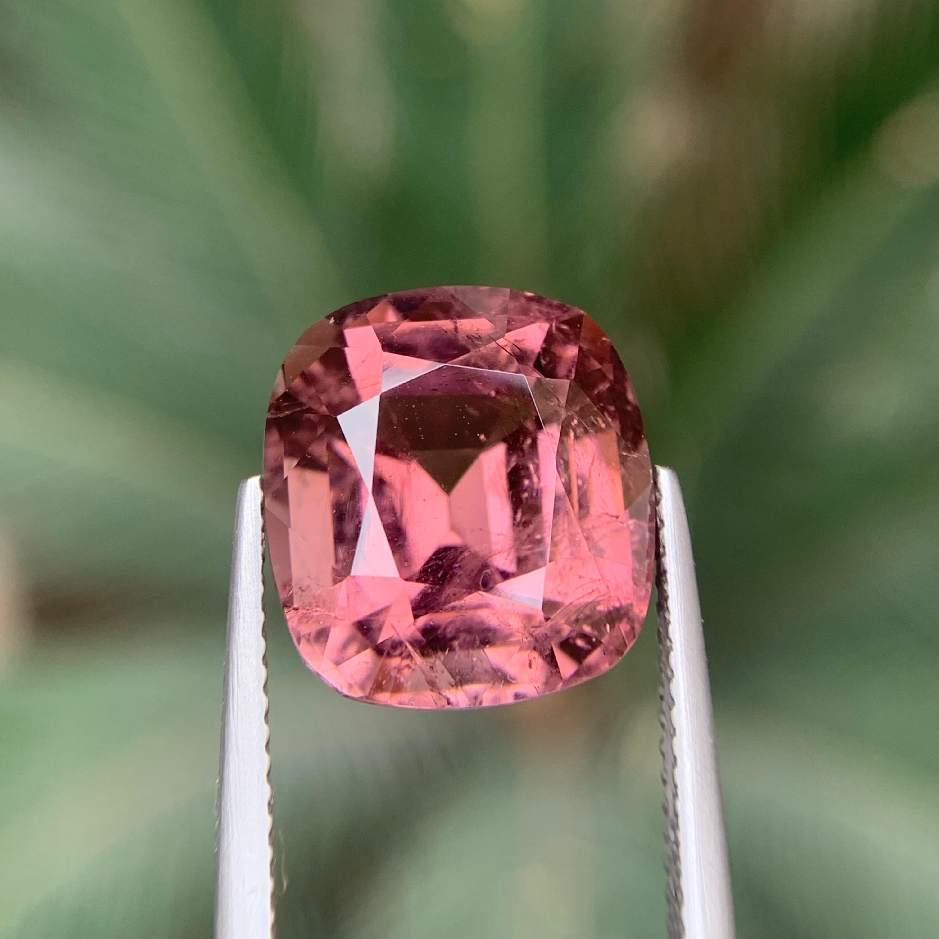Pink Natural Tourmaline Ring, Pendant Loose Gemstone 10.25 Ct Cushion Cut-Jewel For Sale 6